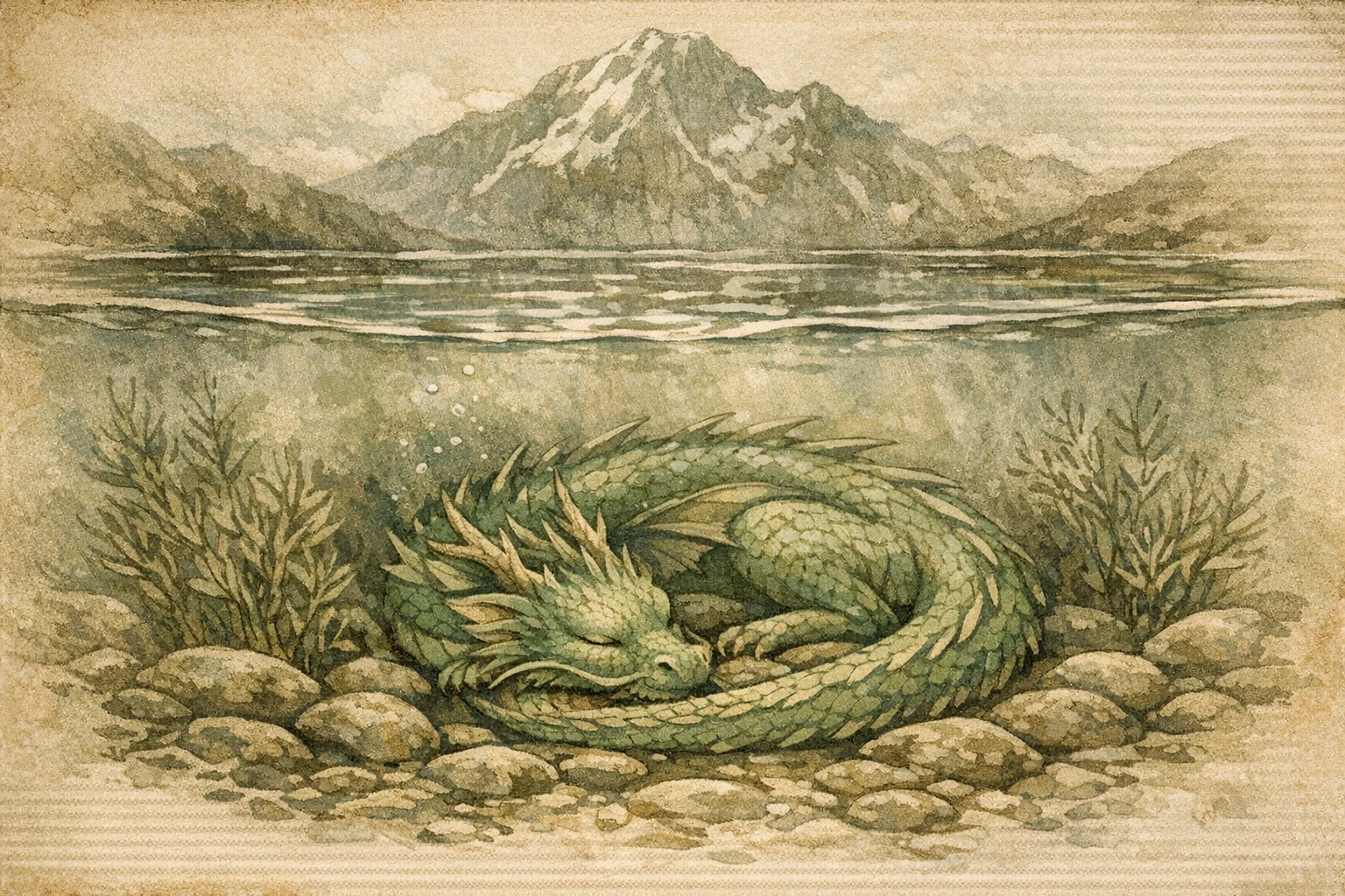 Hidden Dragon panel 1 for Hexagram 1, The Creative.