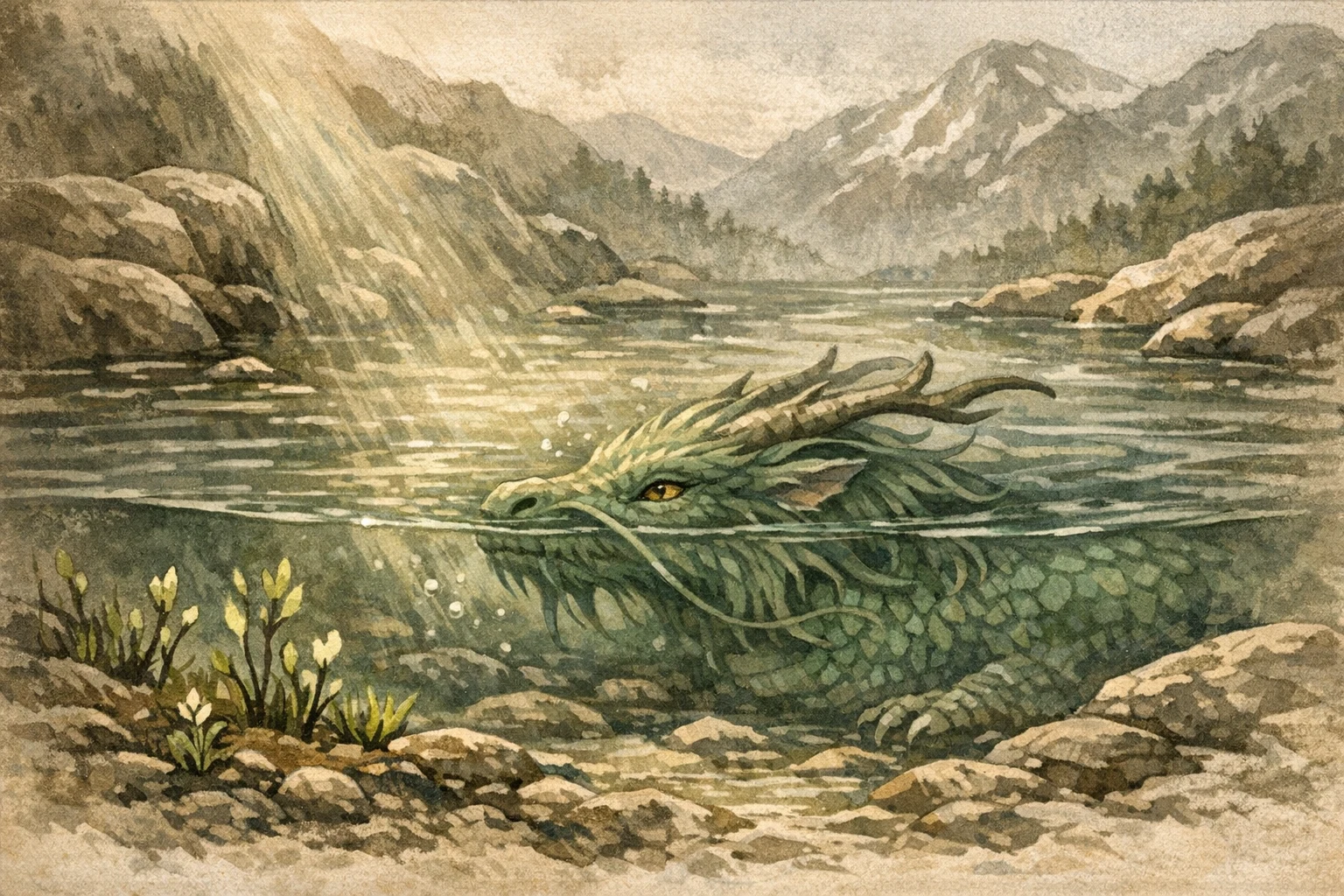 Stirring In Spring panel 2 for Hexagram 1, The Creative.