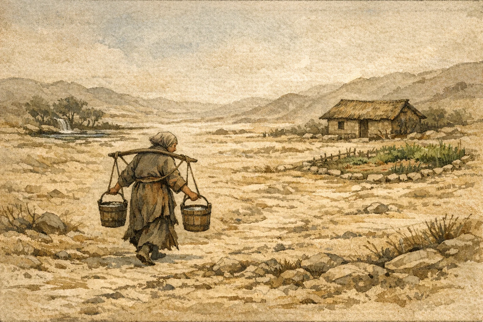 Dry Province panel 1 for Hexagram 2, The Receptive.