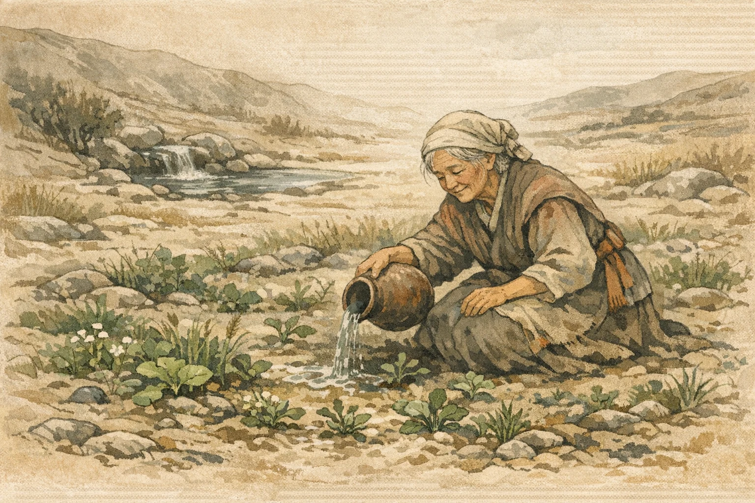 Watering What Arrives panel 2 for Hexagram 2, The Receptive.