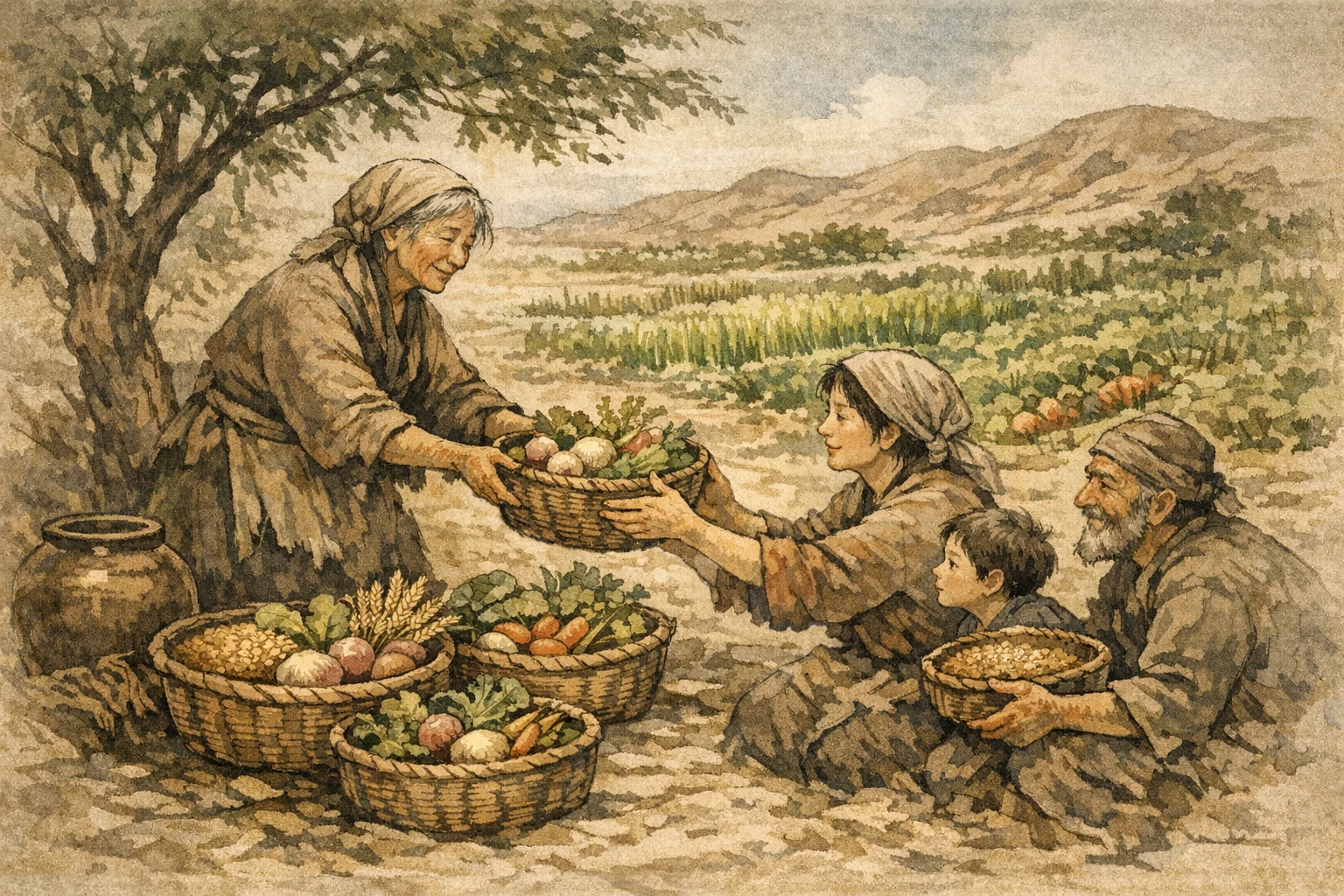 Shared Abundance panel 5 for Hexagram 2, The Receptive.