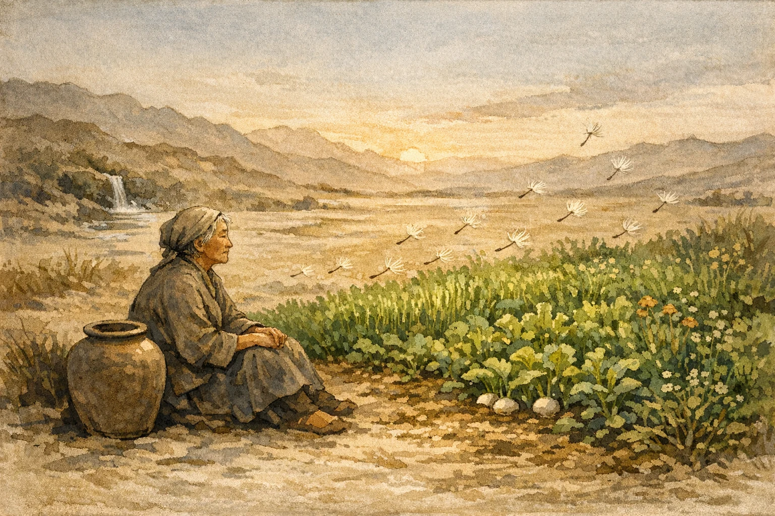 Strength That Receives panel 6 for Hexagram 2, The Receptive.