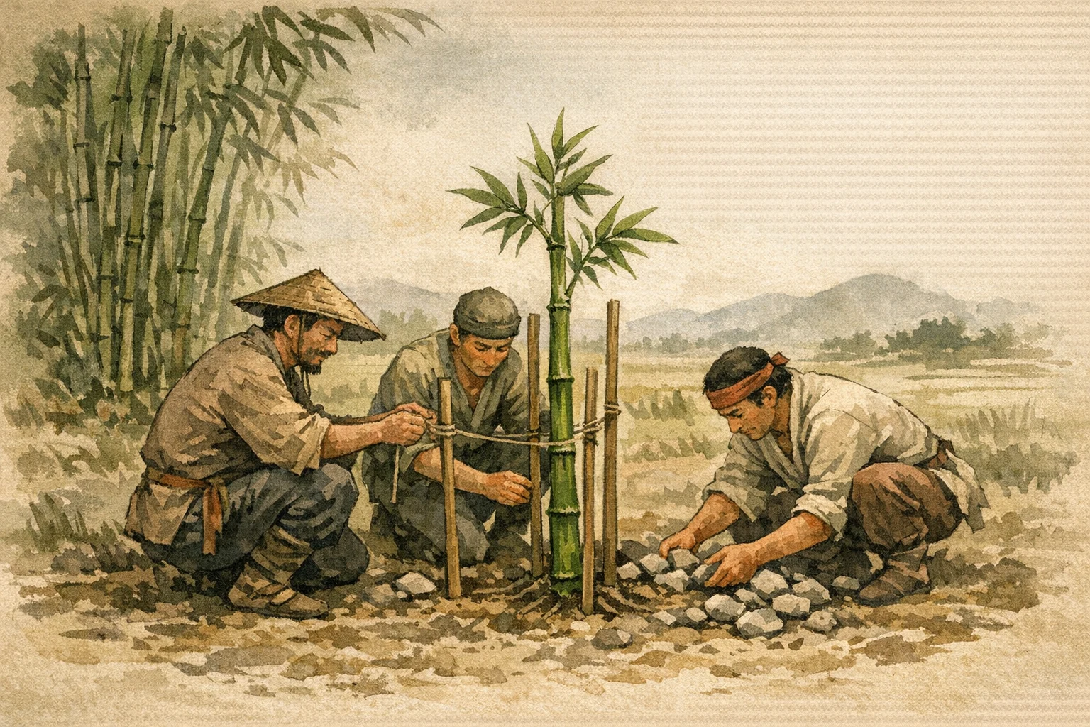 Calling Helpers panel 4 for Hexagram 3, Difficulty at the Beginning.