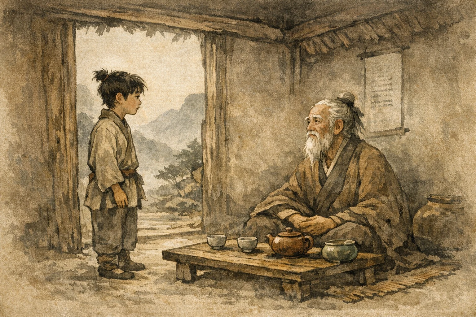 First Question panel 1 for Hexagram 4, Youthful Folly.