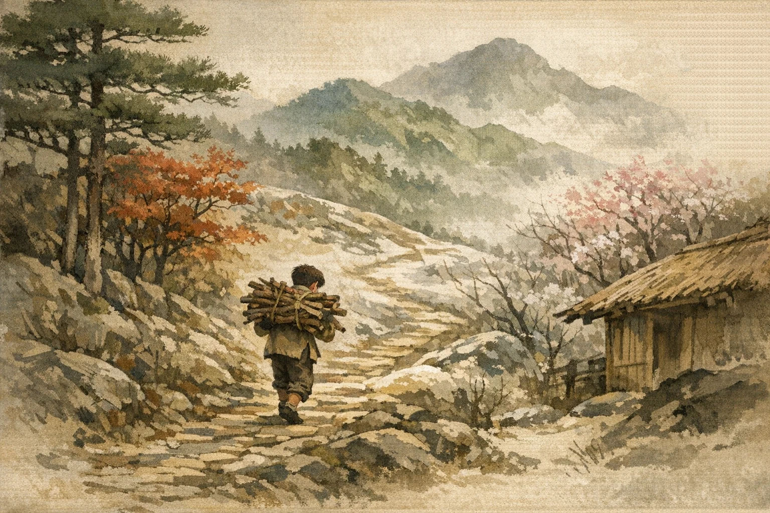 A Year Of Wood panel 5 for Hexagram 4, Youthful Folly.