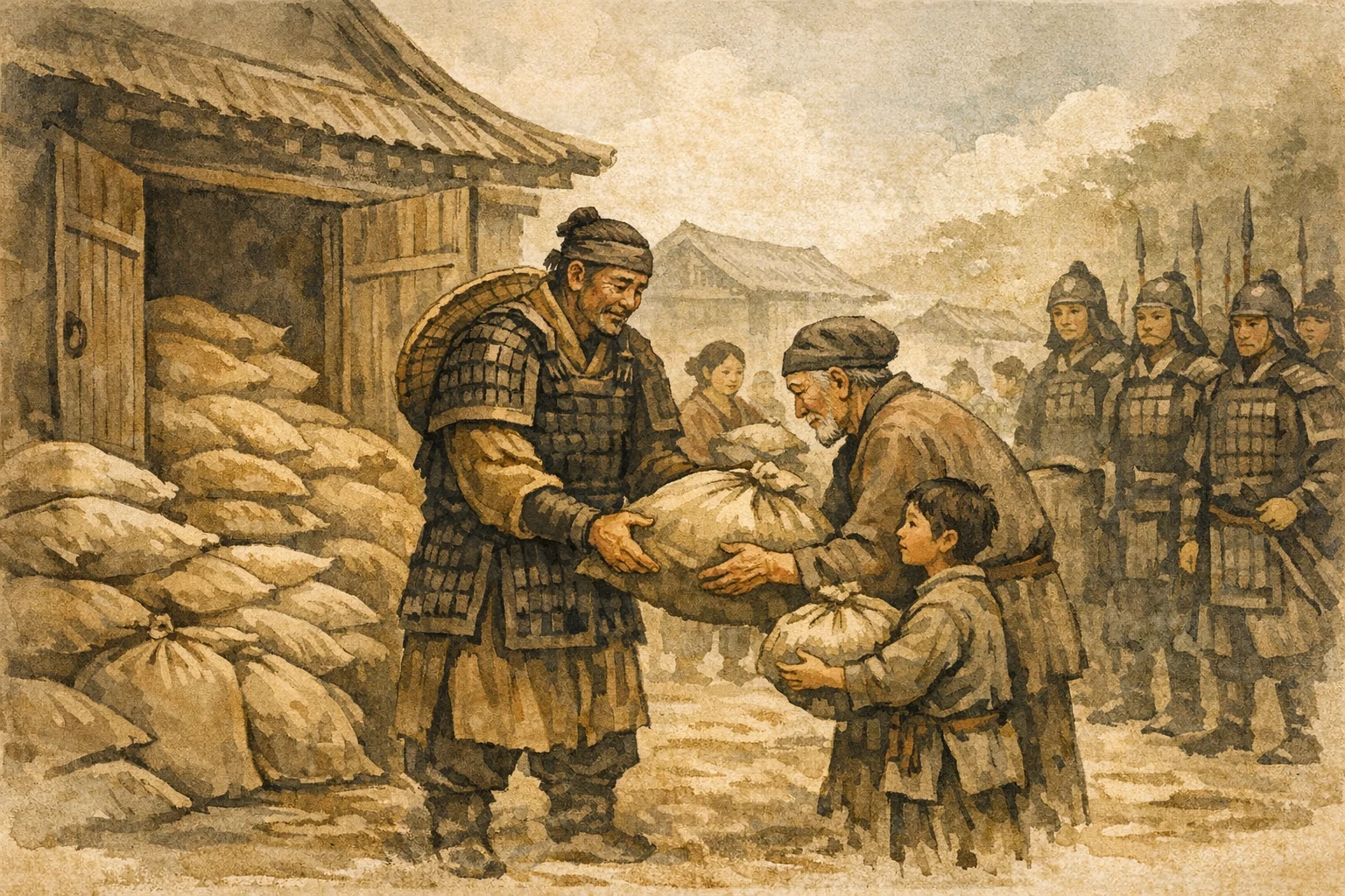 Feed Them First panel 2 for Hexagram 7, The Army.