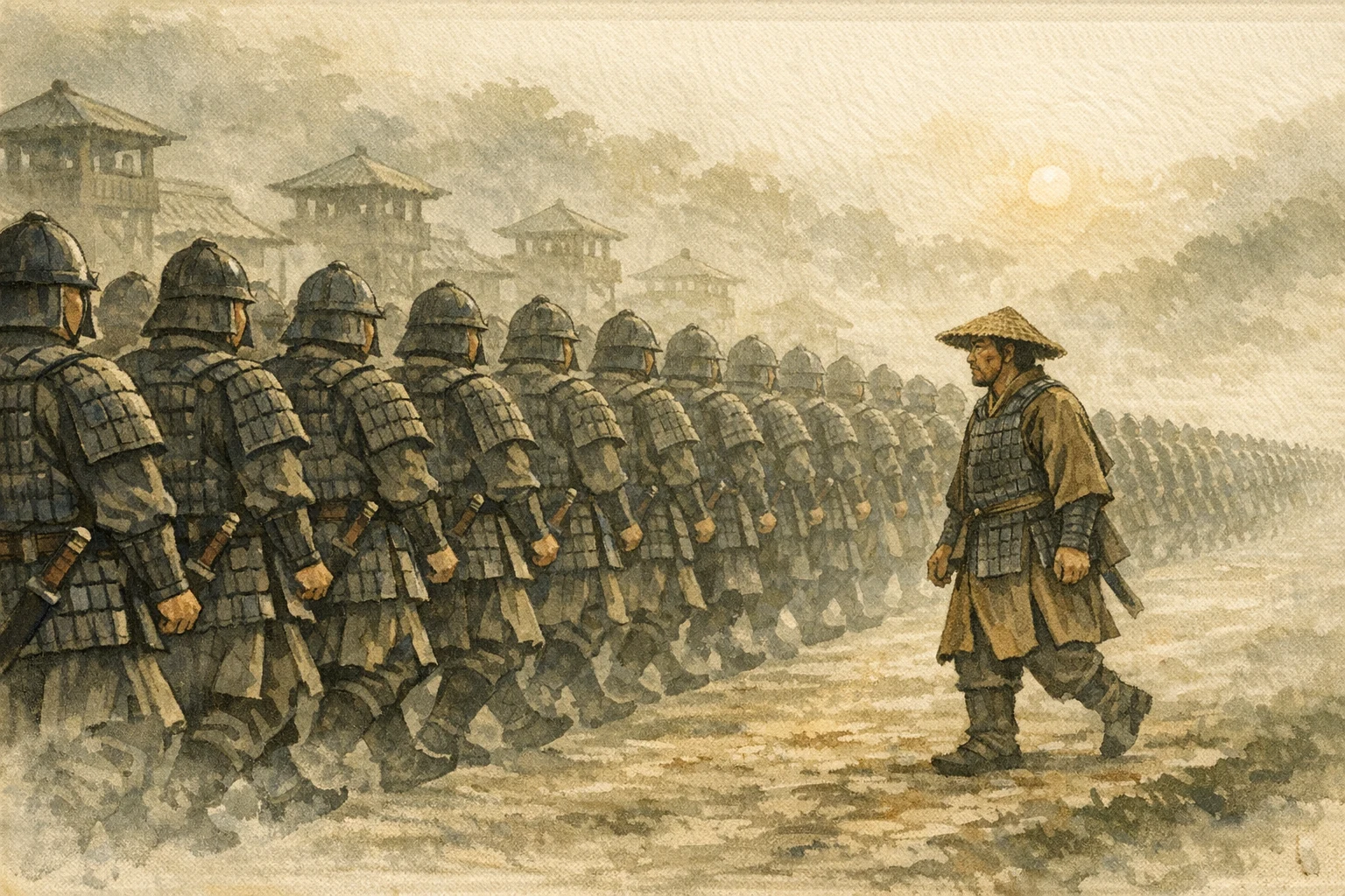 One Body Marching panel 5 for Hexagram 7, The Army.