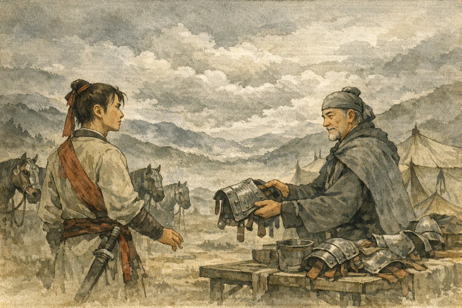 Held Back panel 1 for Hexagram 9, Small Taming.