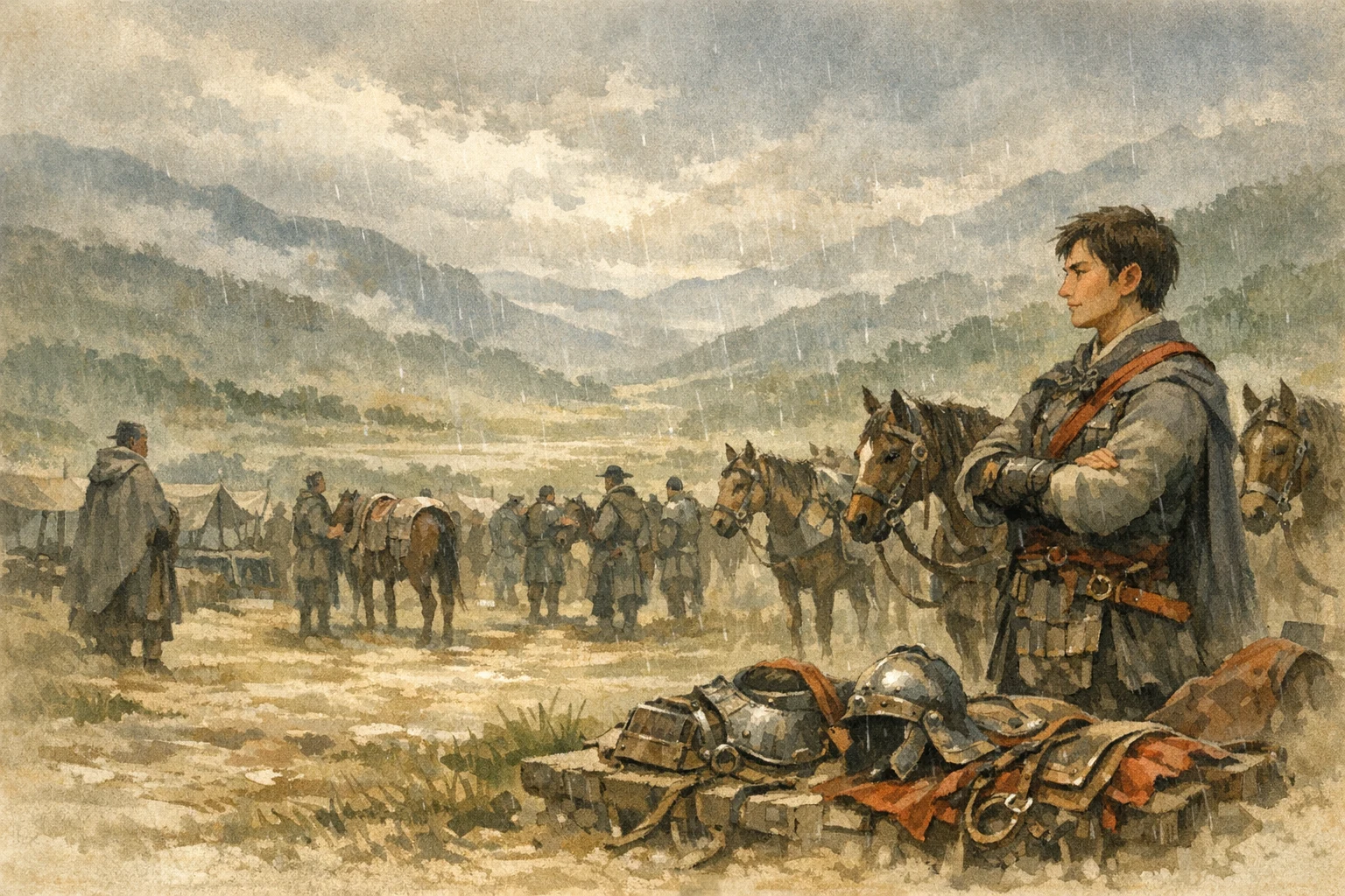 Clouds Finally Break panel 5 for Hexagram 9, Small Taming.