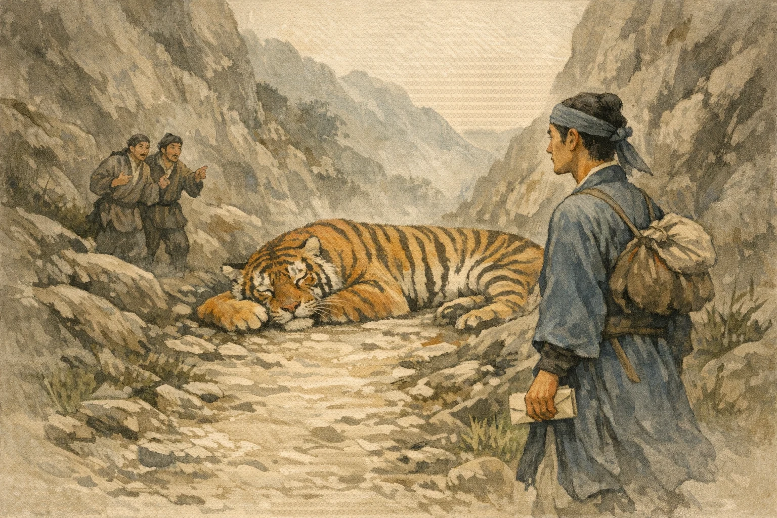 Blocked Pass panel 1 for Hexagram 10, Treading.