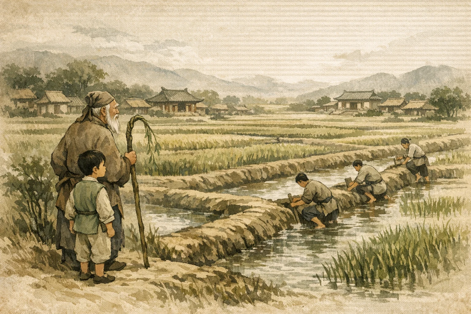 Three Good Years panel 1 for Hexagram 11, Peace.