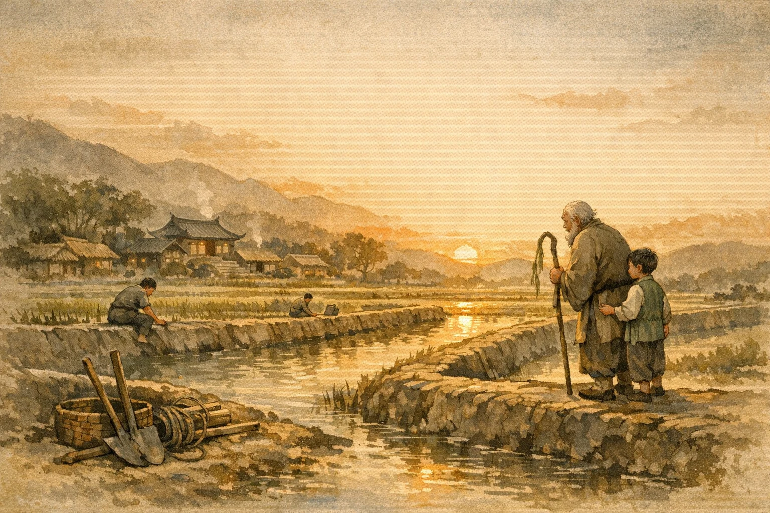 Attentive Prosperity panel 6 for Hexagram 11, Peace.