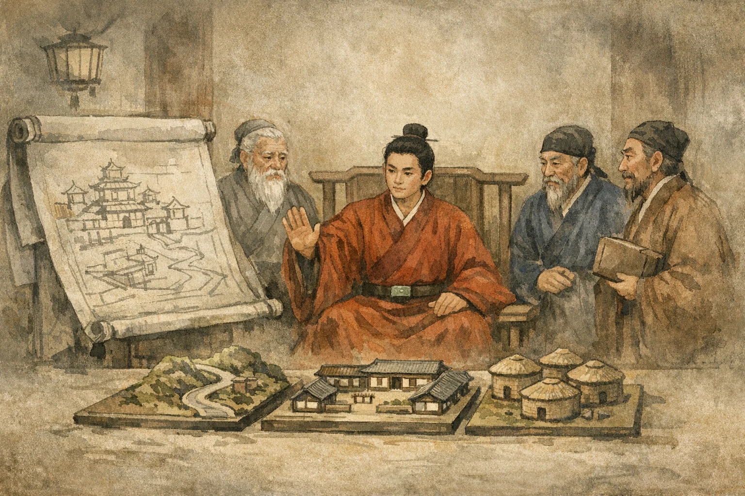 Modest Throne panel 5 for Hexagram 14, Great Possession.