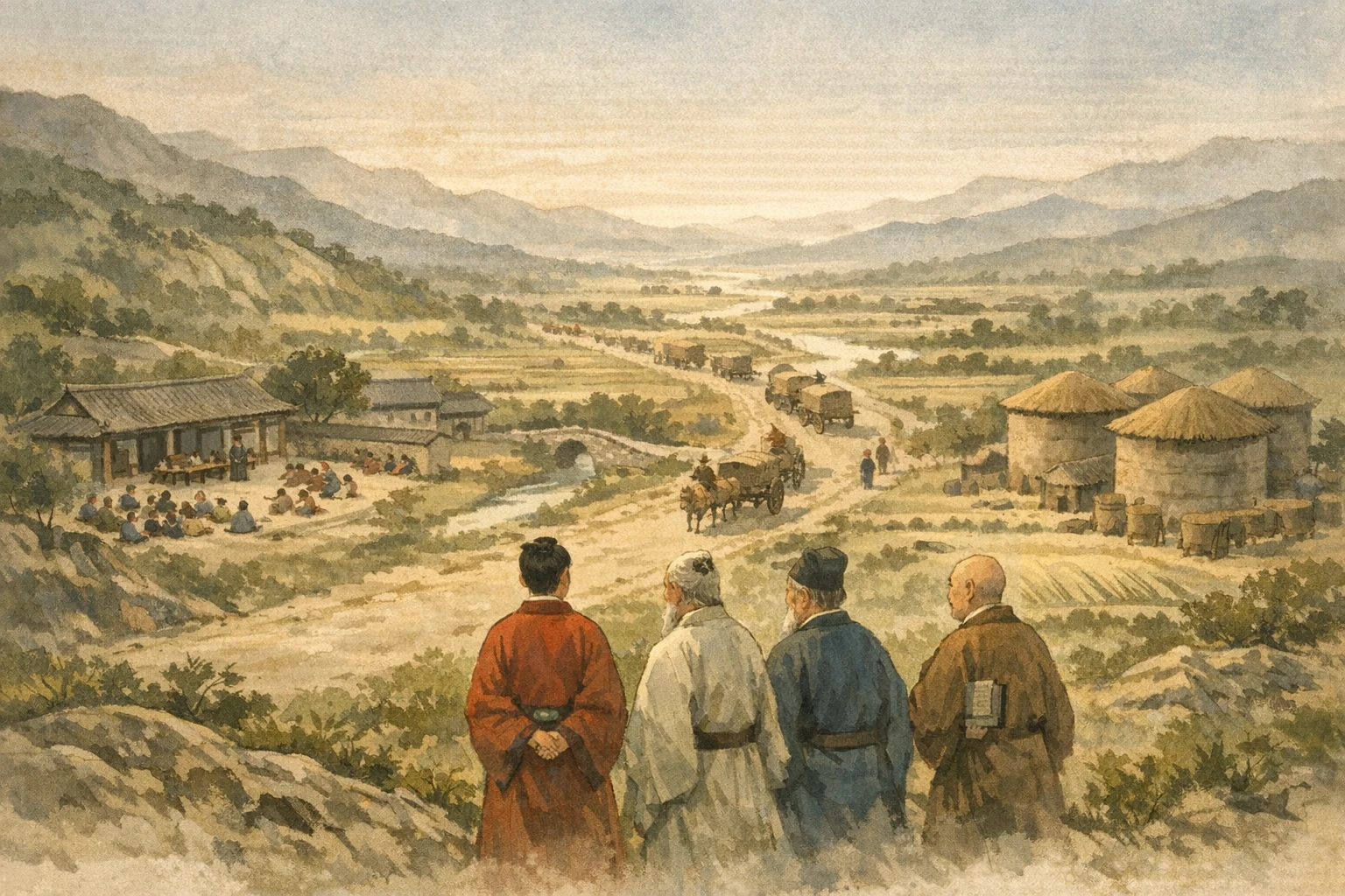 Sovereignty Directed Well panel 6 for Hexagram 14, Great Possession.