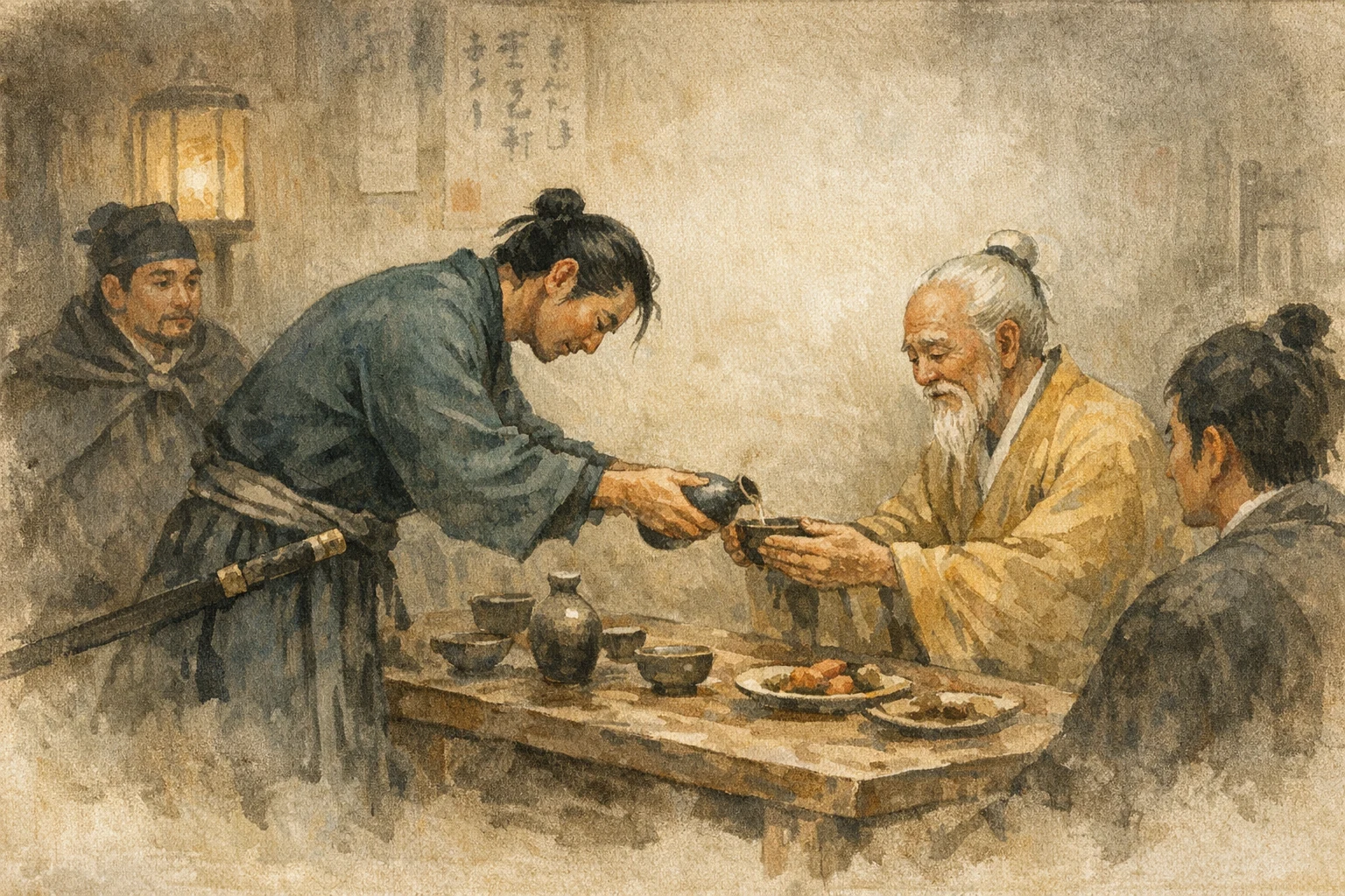 Serving The Teacher panel 2 for Hexagram 15, Modesty.