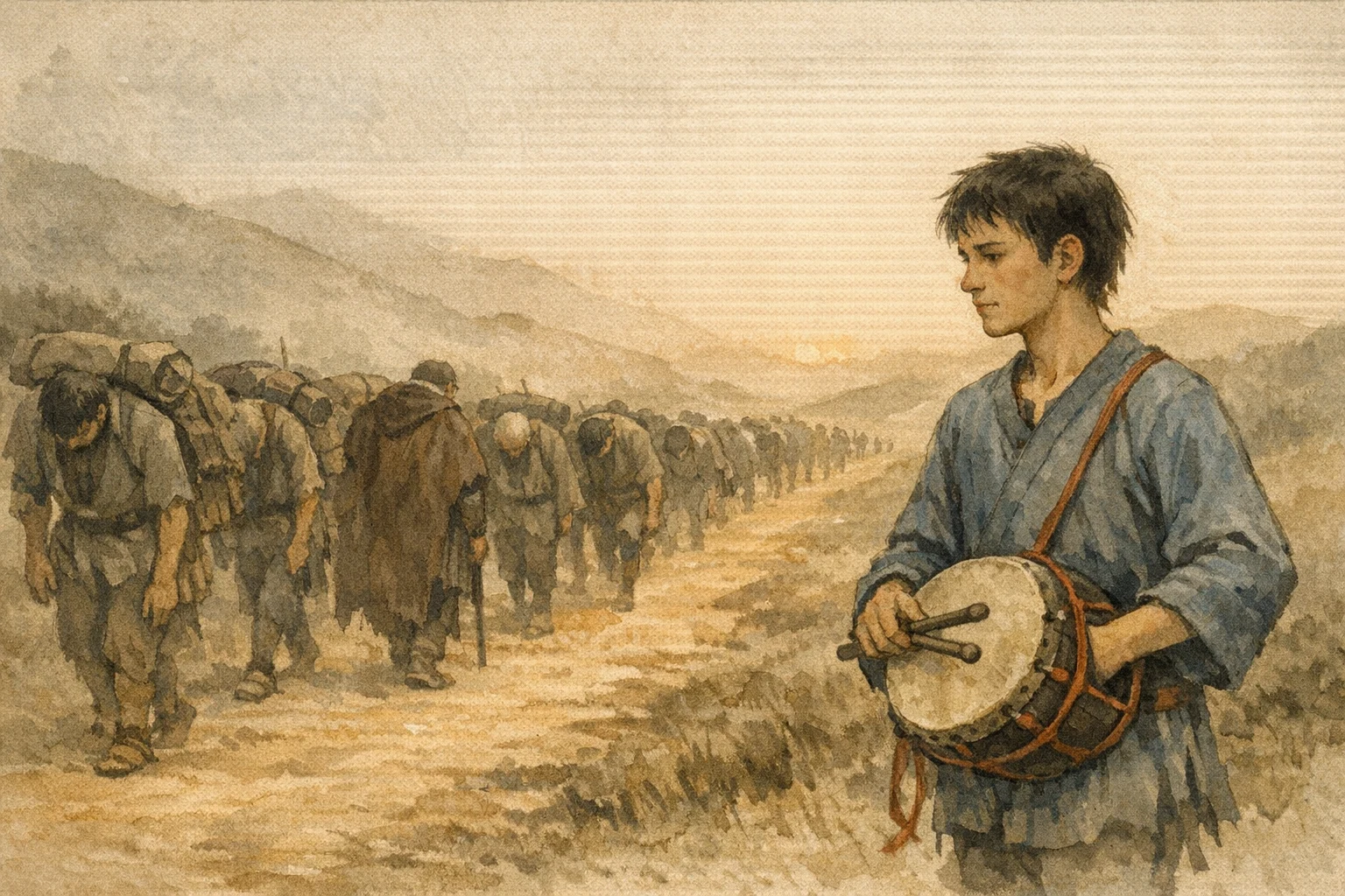 Tired Column panel 1 for Hexagram 16, Enthusiasm.