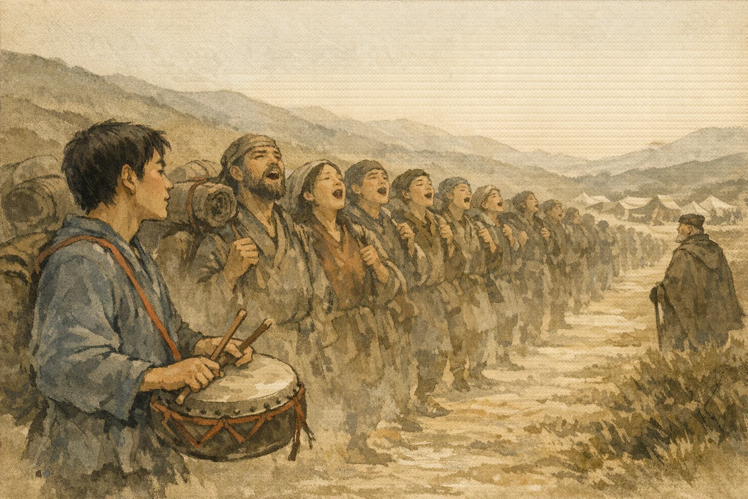 Song Travels Back panel 3 for Hexagram 16, Enthusiasm.