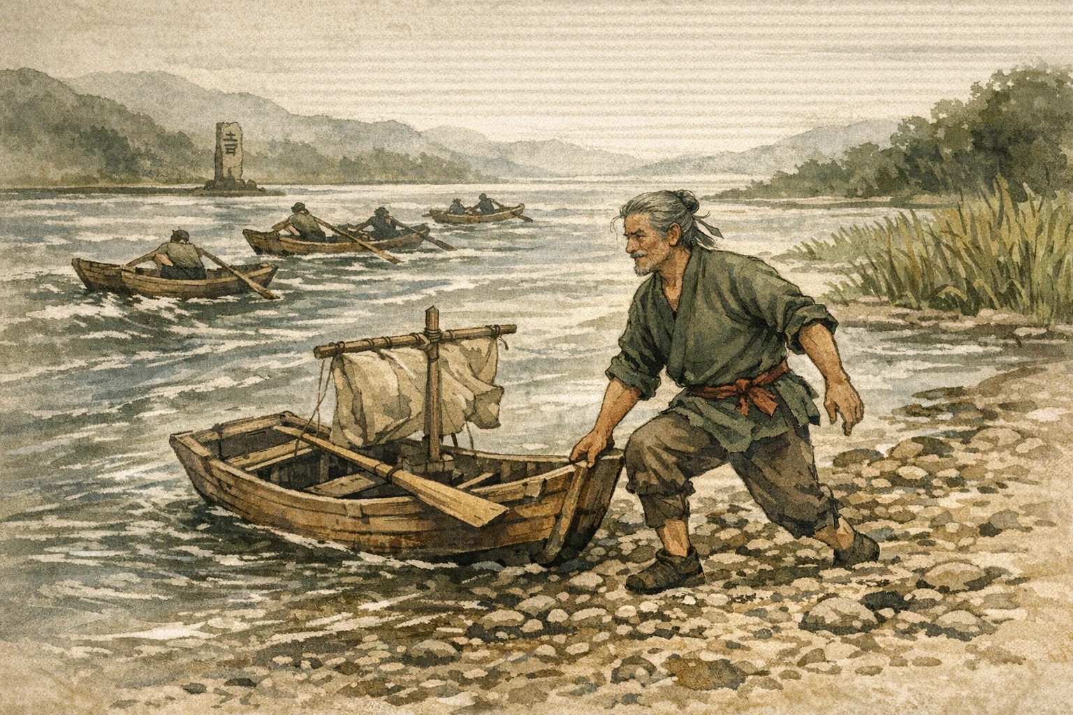 Earlier Arrival panel 5 for Hexagram 17, Following.