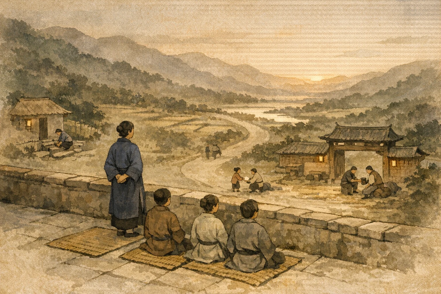 Valley Reforming panel 5 for Hexagram 20, Contemplation.