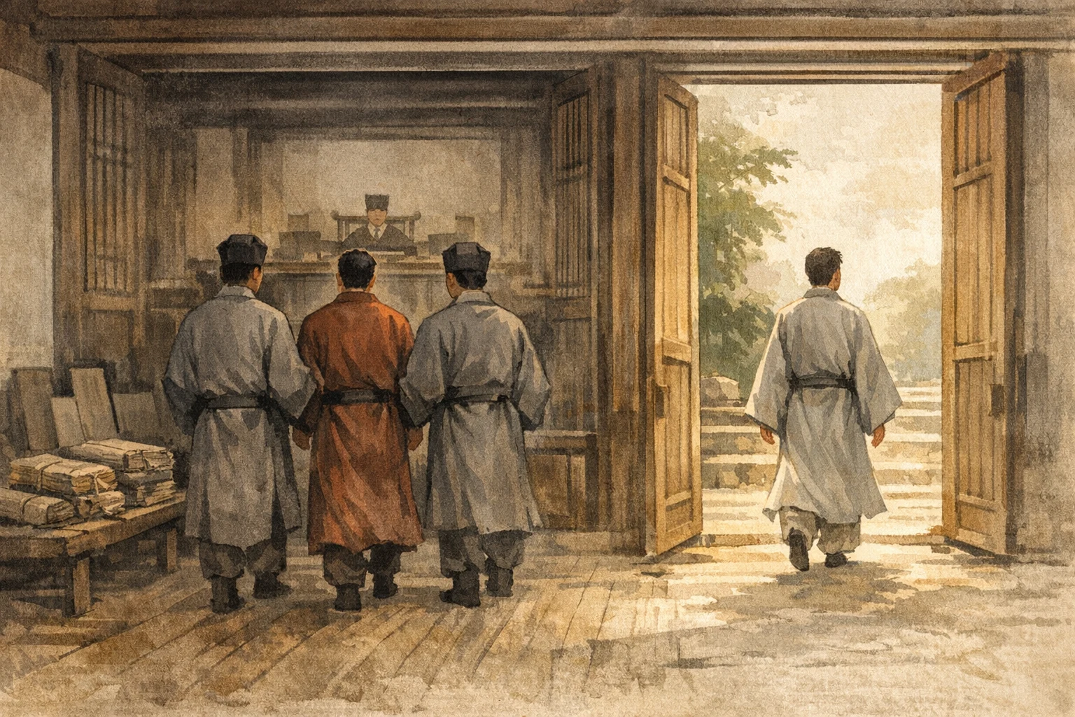 Sentence And Release panel 5 for Hexagram 21, Biting Through.