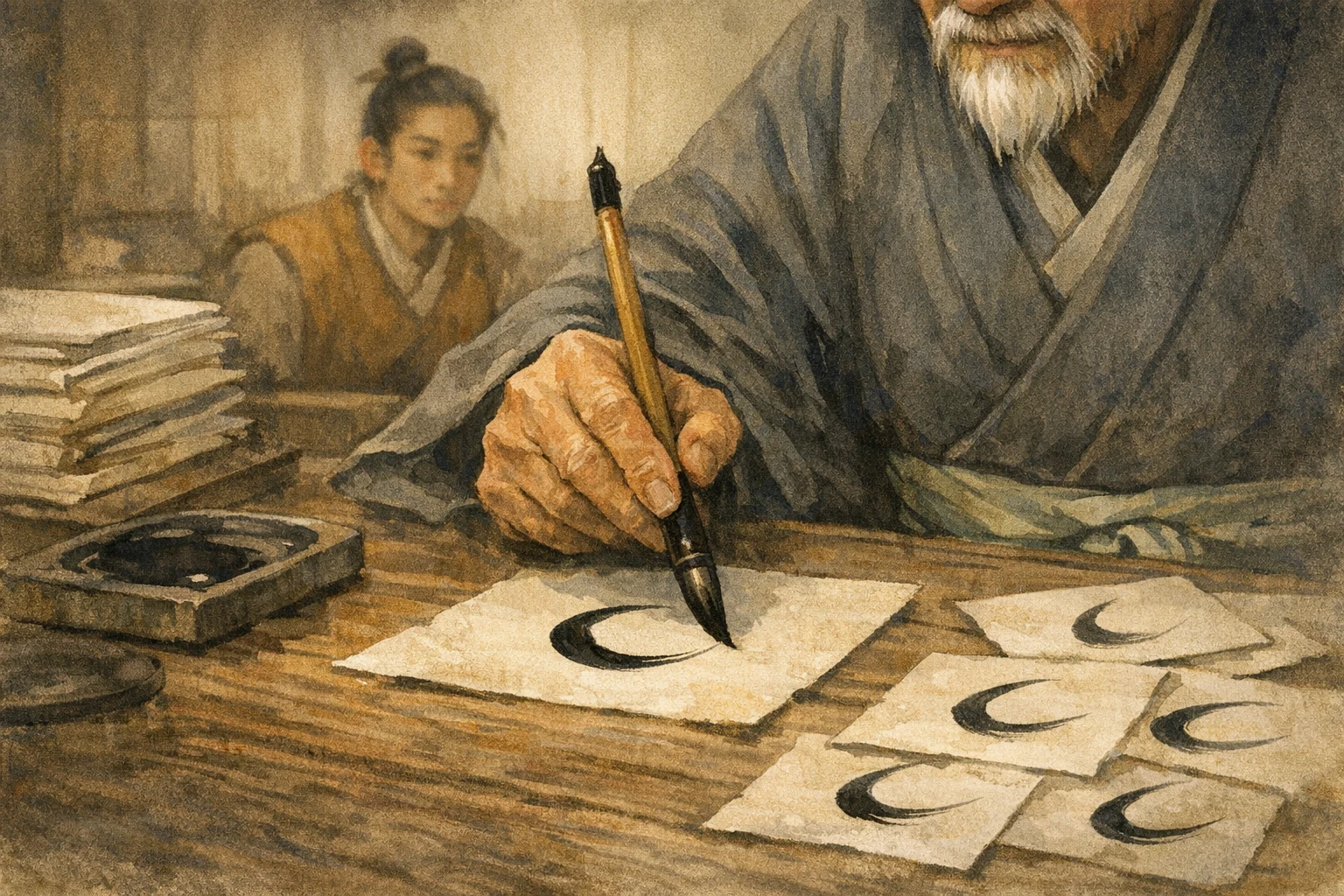 The Stroke First panel 2 for Hexagram 22, Grace.