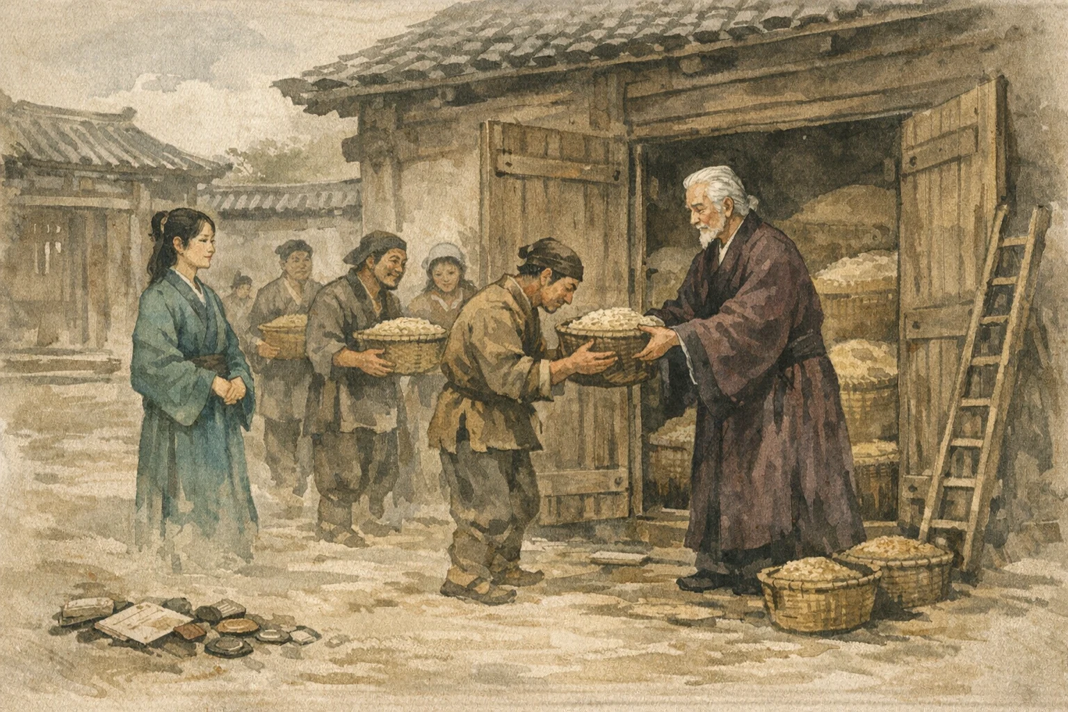 Opening The Stores panel 4 for Hexagram 23, Splitting Apart.