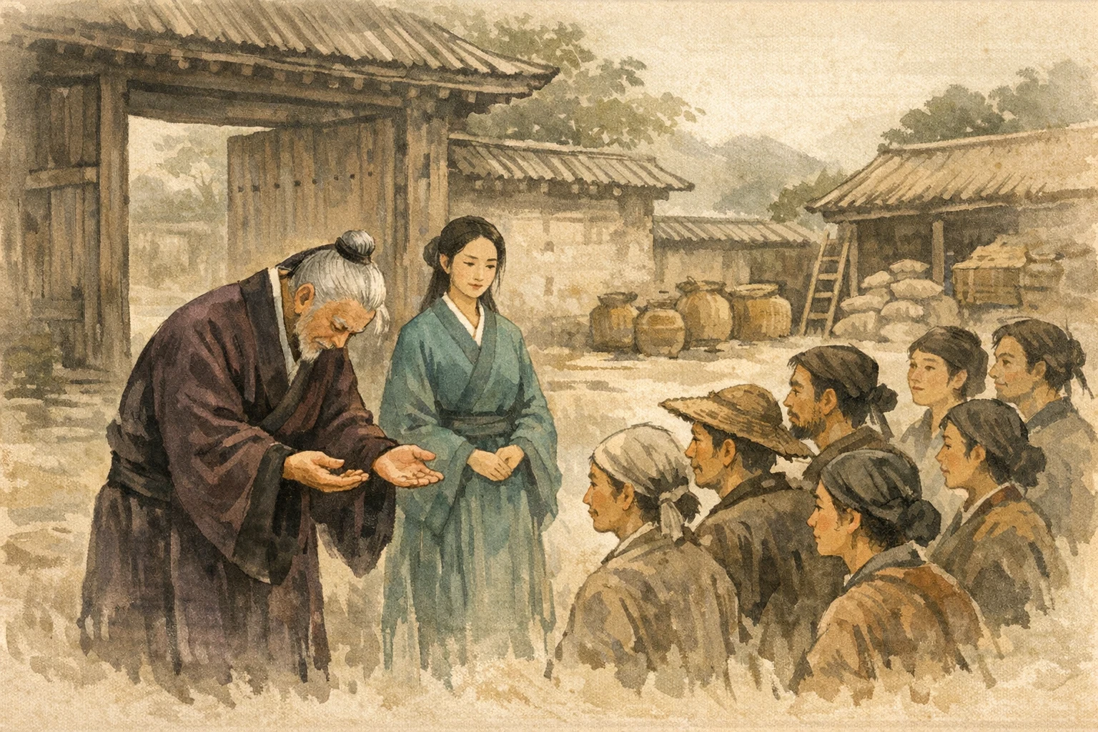 Apology At The Gate panel 5 for Hexagram 23, Splitting Apart.