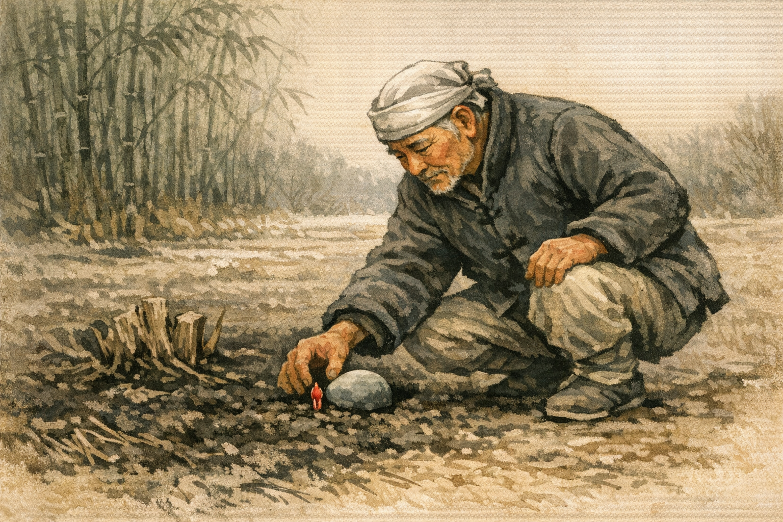 Stone Marker panel 4 for Hexagram 24, Return.