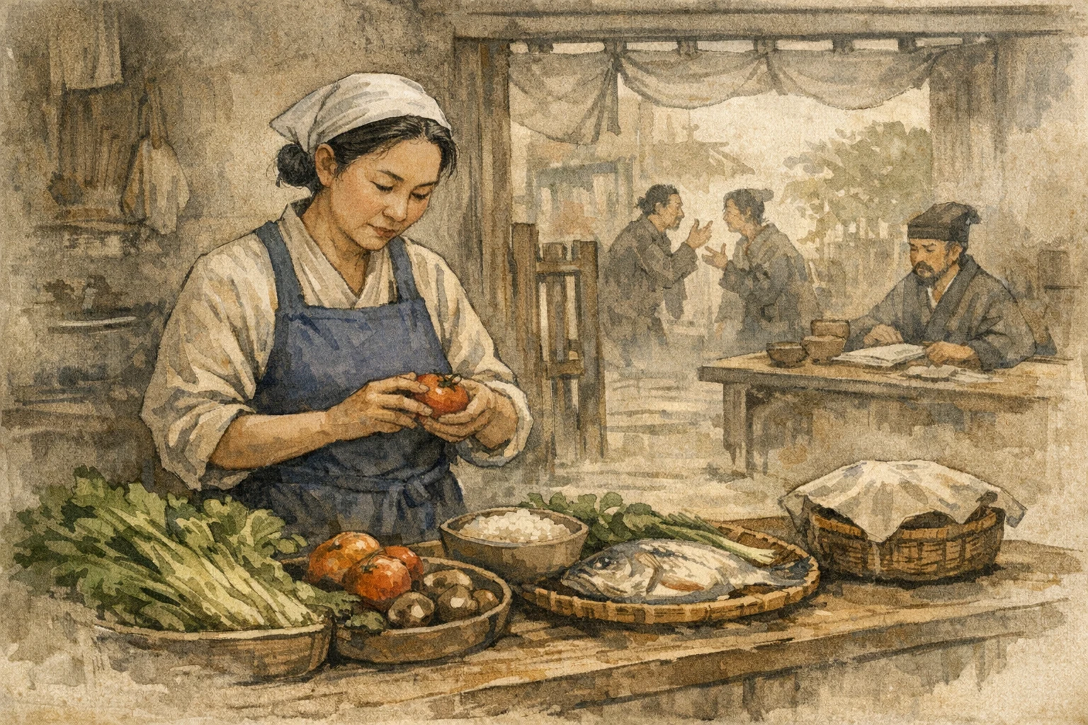 Choosing Ingredients panel 1 for Hexagram 27, Nourishment.