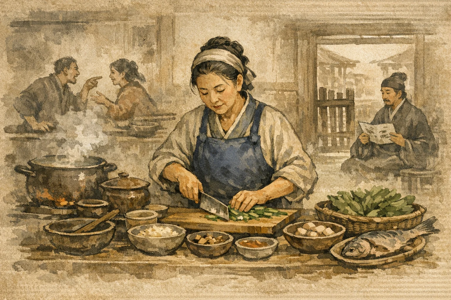 Slow Preparation panel 2 for Hexagram 27, Nourishment.