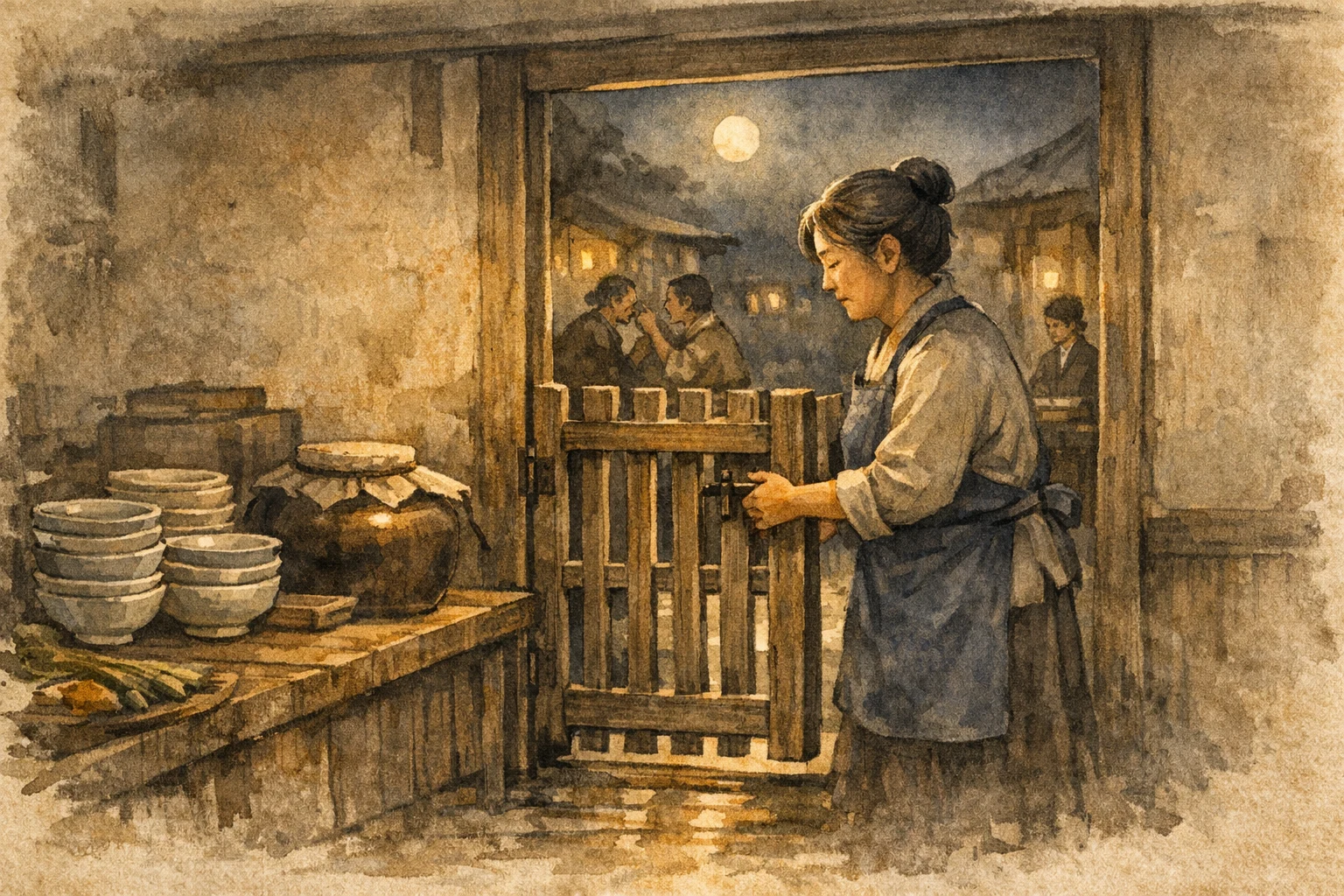 Guard The Gate panel 6 for Hexagram 27, Nourishment.