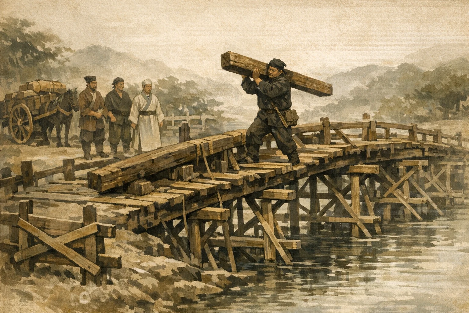 Standing Alone panel 4 for Hexagram 28, Preponderance of the Great.