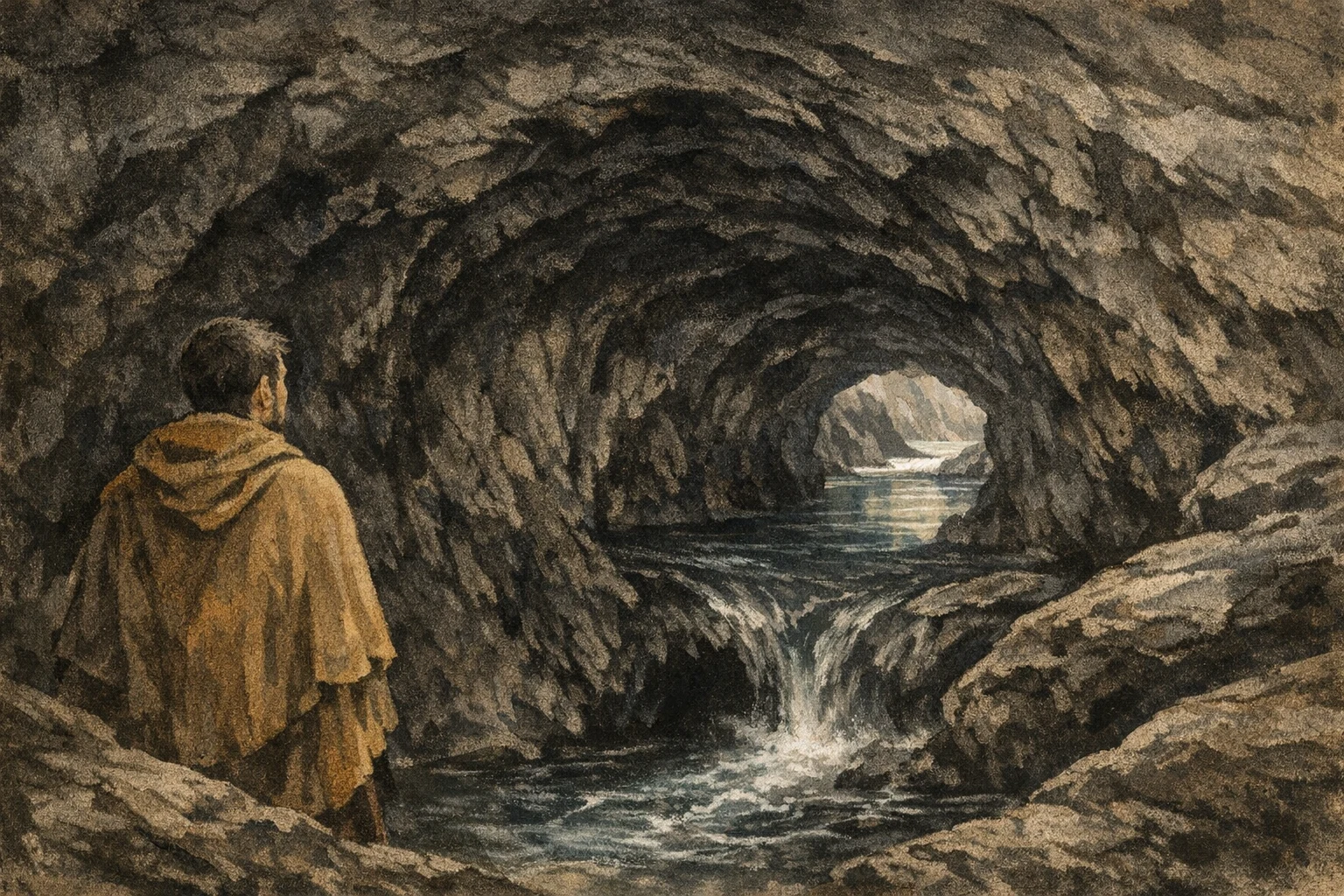 Underground Passage panel 5 for Hexagram 29, The Abysmal.