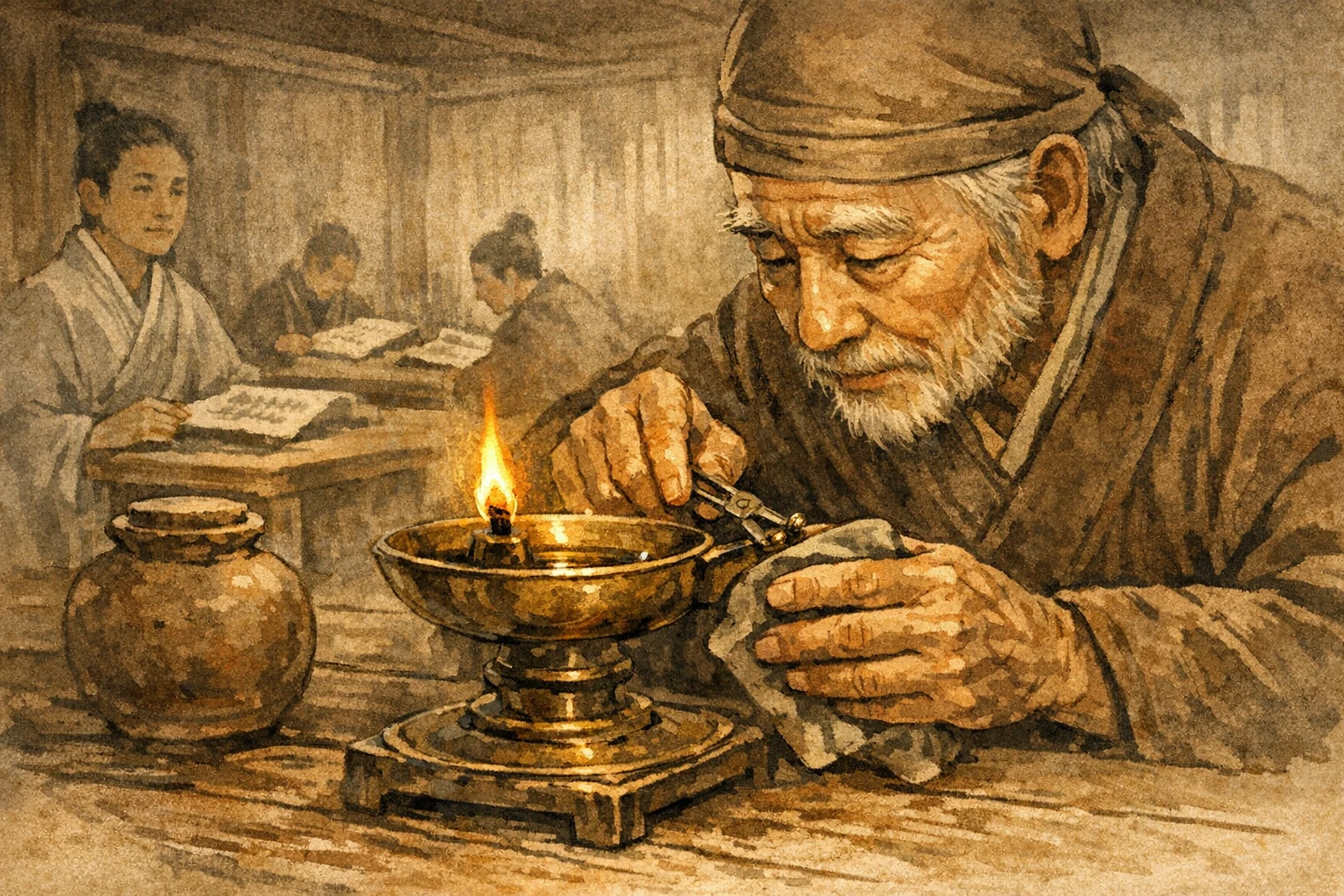 Wick Trimmed panel 3 for Hexagram 30, The Clinging.