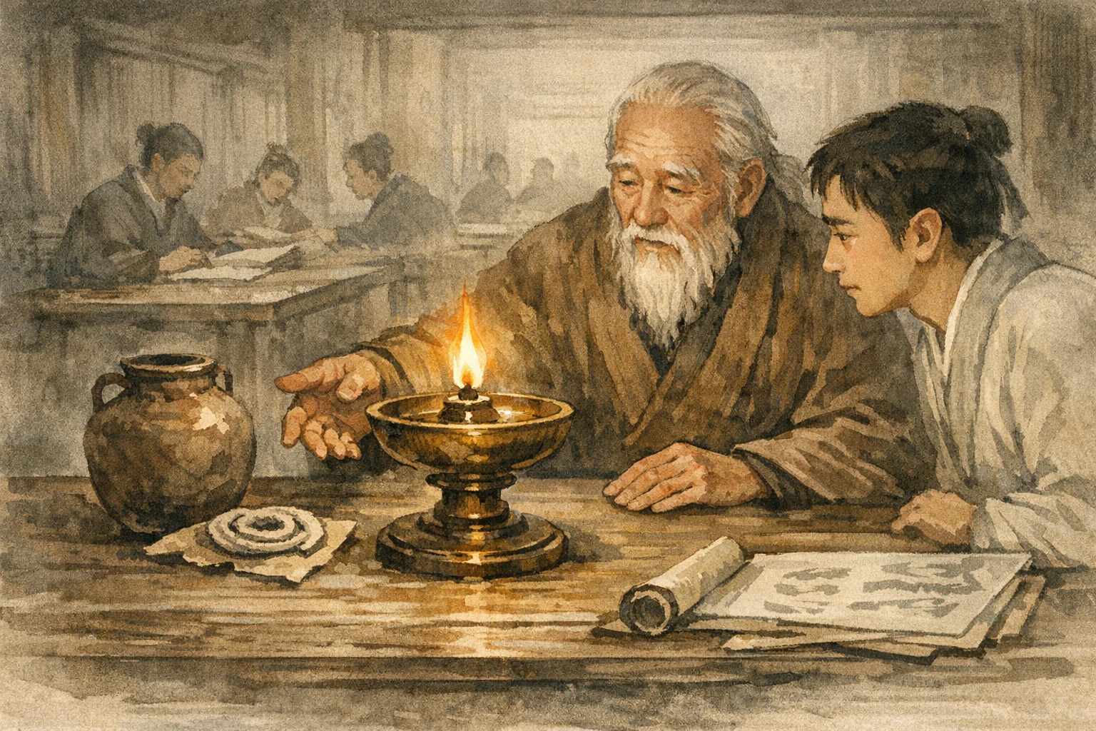 What Clarity Clings To panel 5 for Hexagram 30, The Clinging.