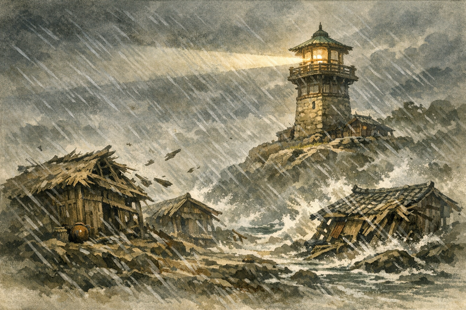 Storm Takes Outbuildings panel 4 for Hexagram 32, Duration.