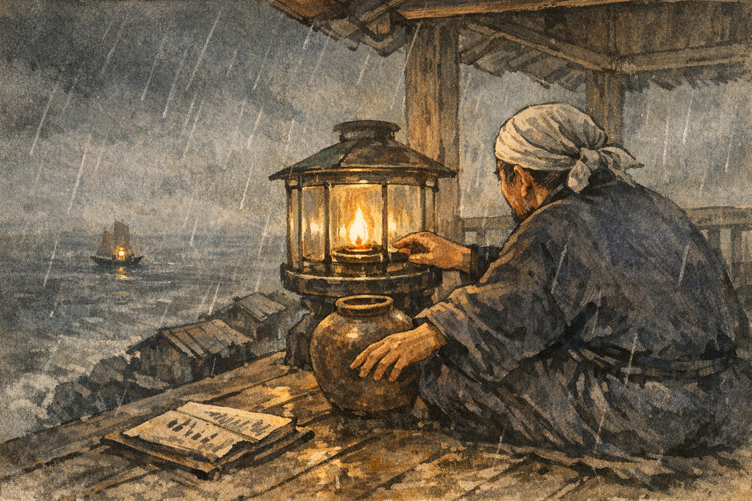 If I Stop One Night panel 5 for Hexagram 32, Duration.