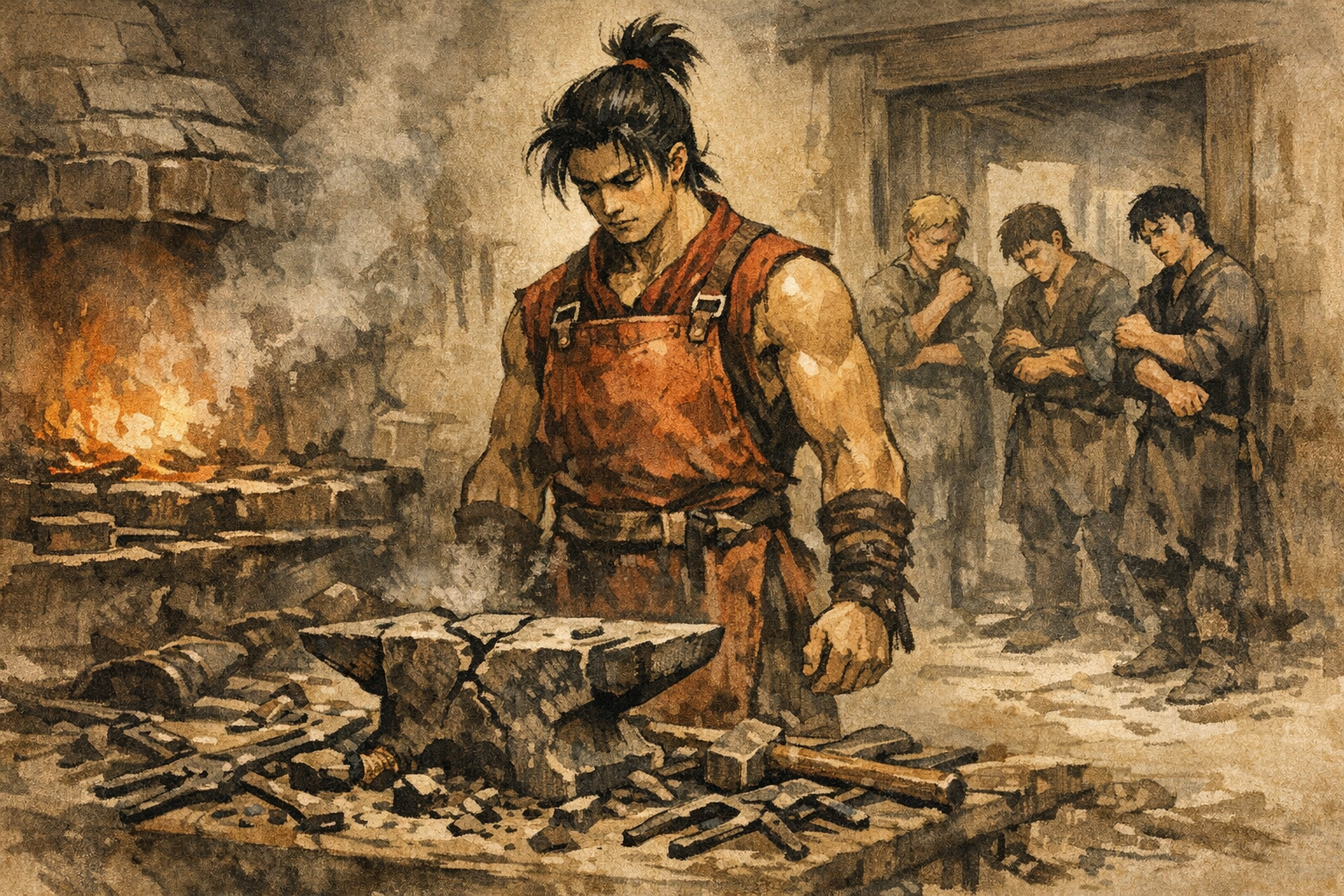 Bruised Apprentices panel 2 for Hexagram 34, Great Power.