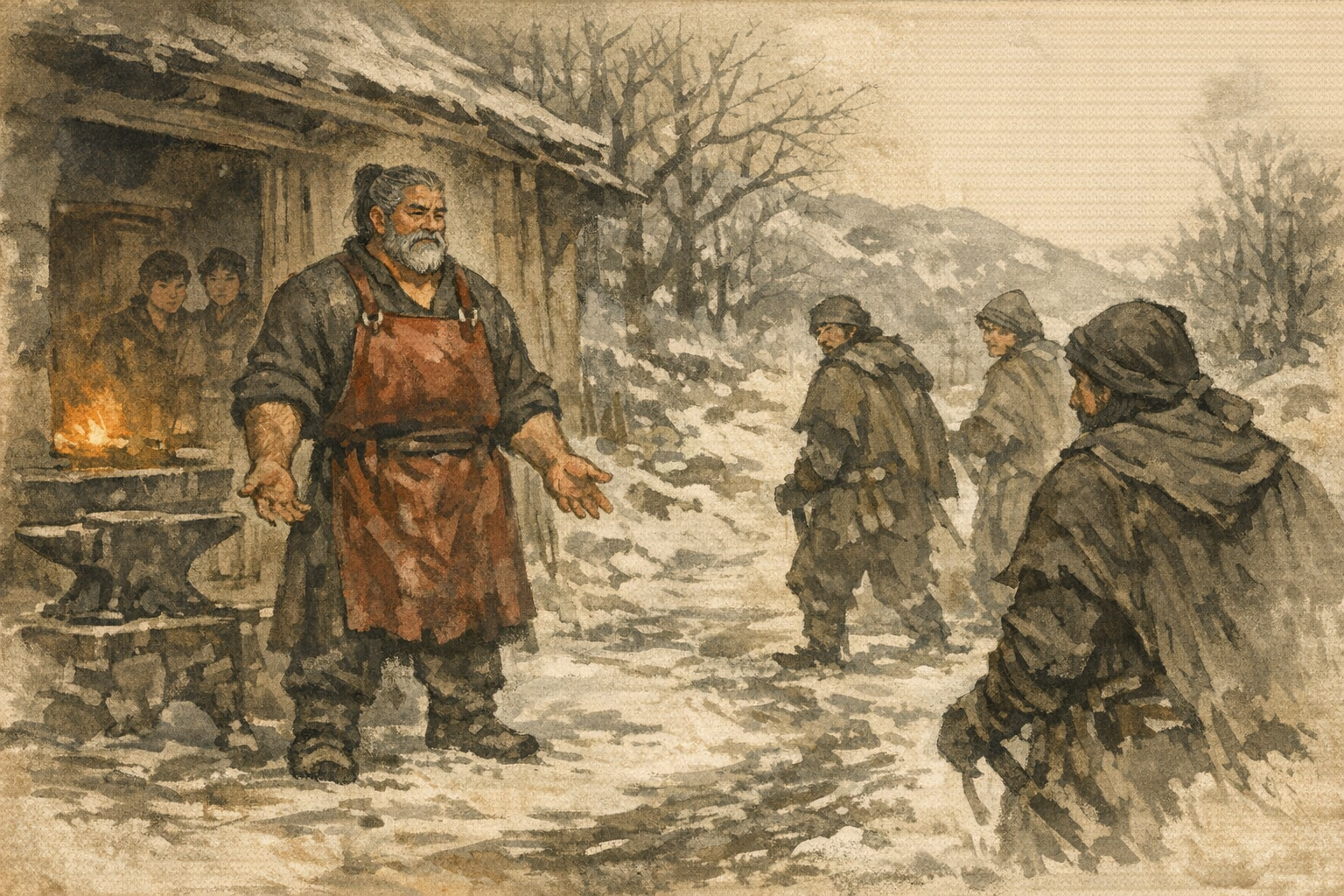 Bandits Turn Back panel 5 for Hexagram 34, Great Power.