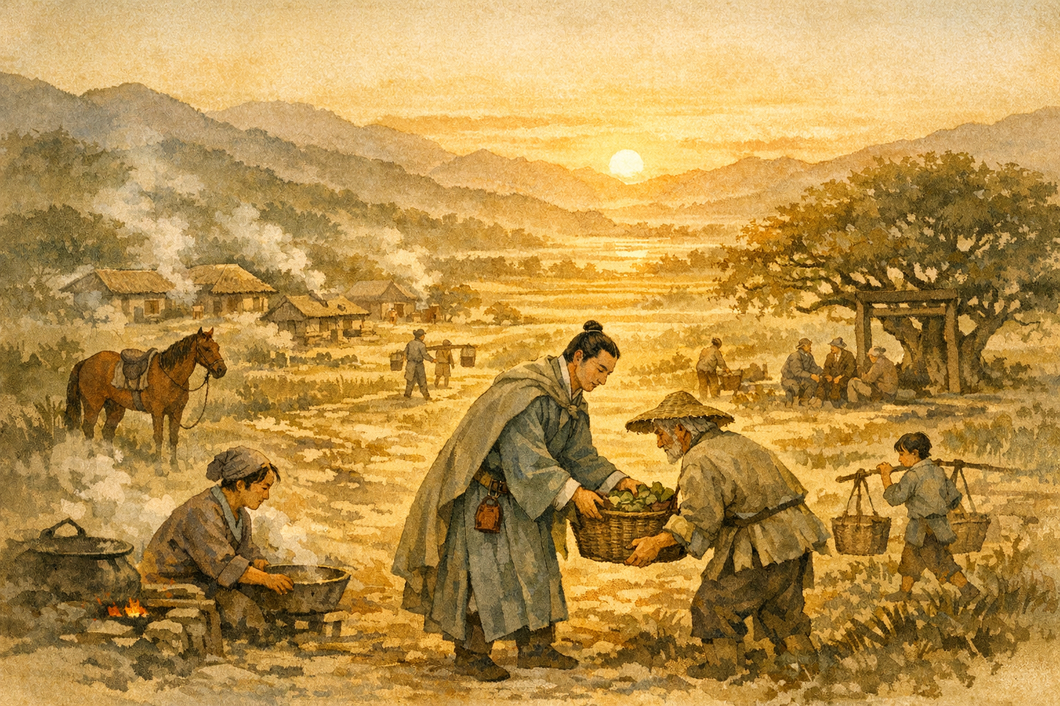 Progress As Morning panel 6 for Hexagram 35, Progress.