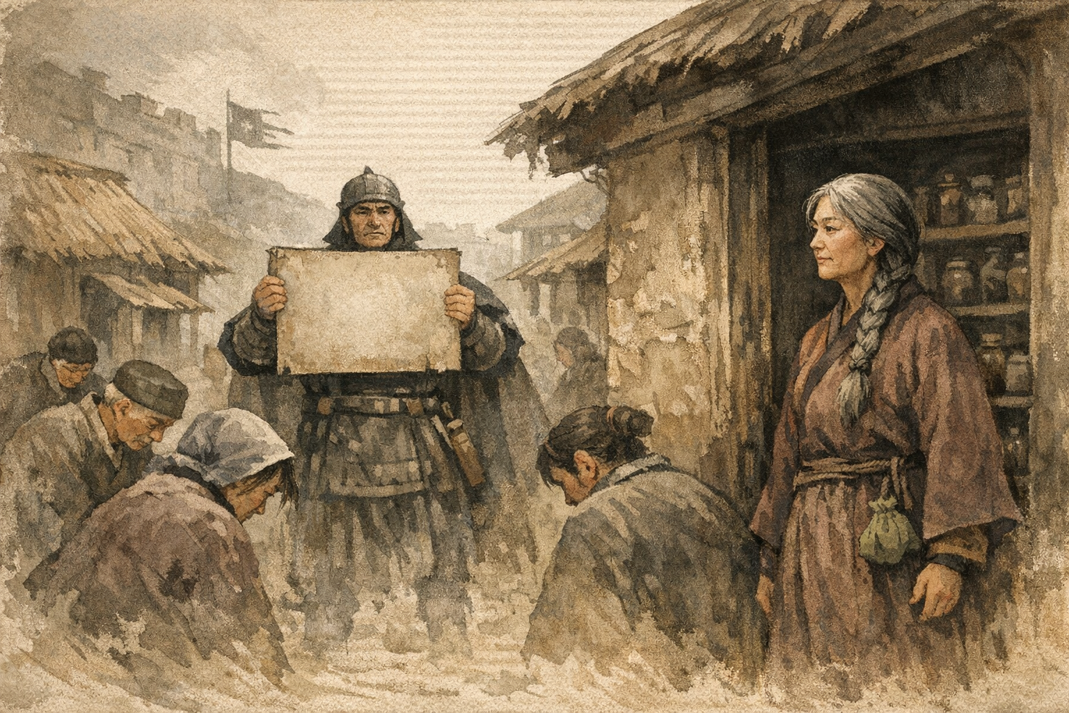 Art Outlawed panel 1 for Hexagram 36, Darkening of the Light.