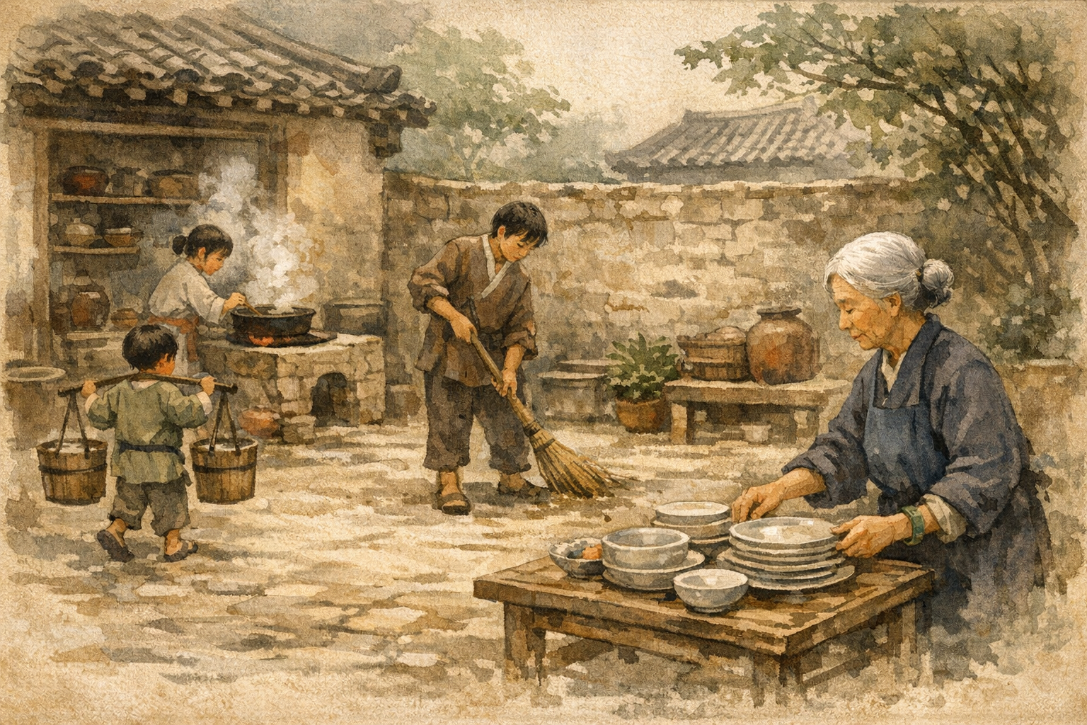 Three Generations panel 4 for Hexagram 37, The Family.