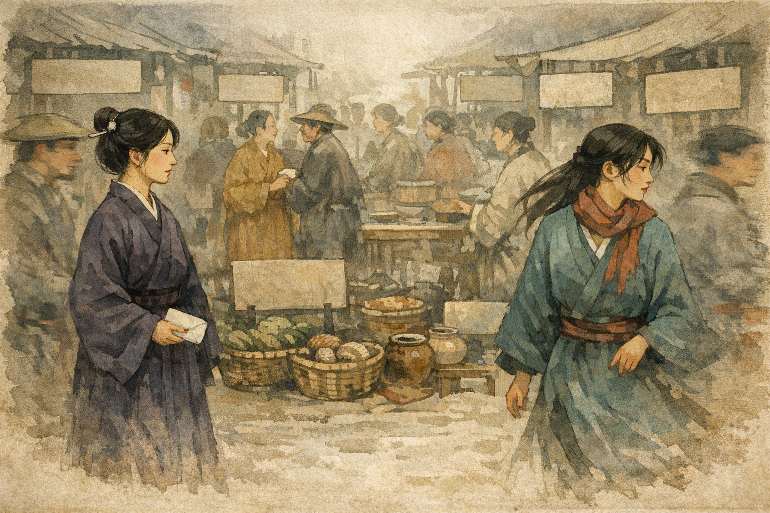 Market Avoidance panel 2 for Hexagram 38, Opposition.