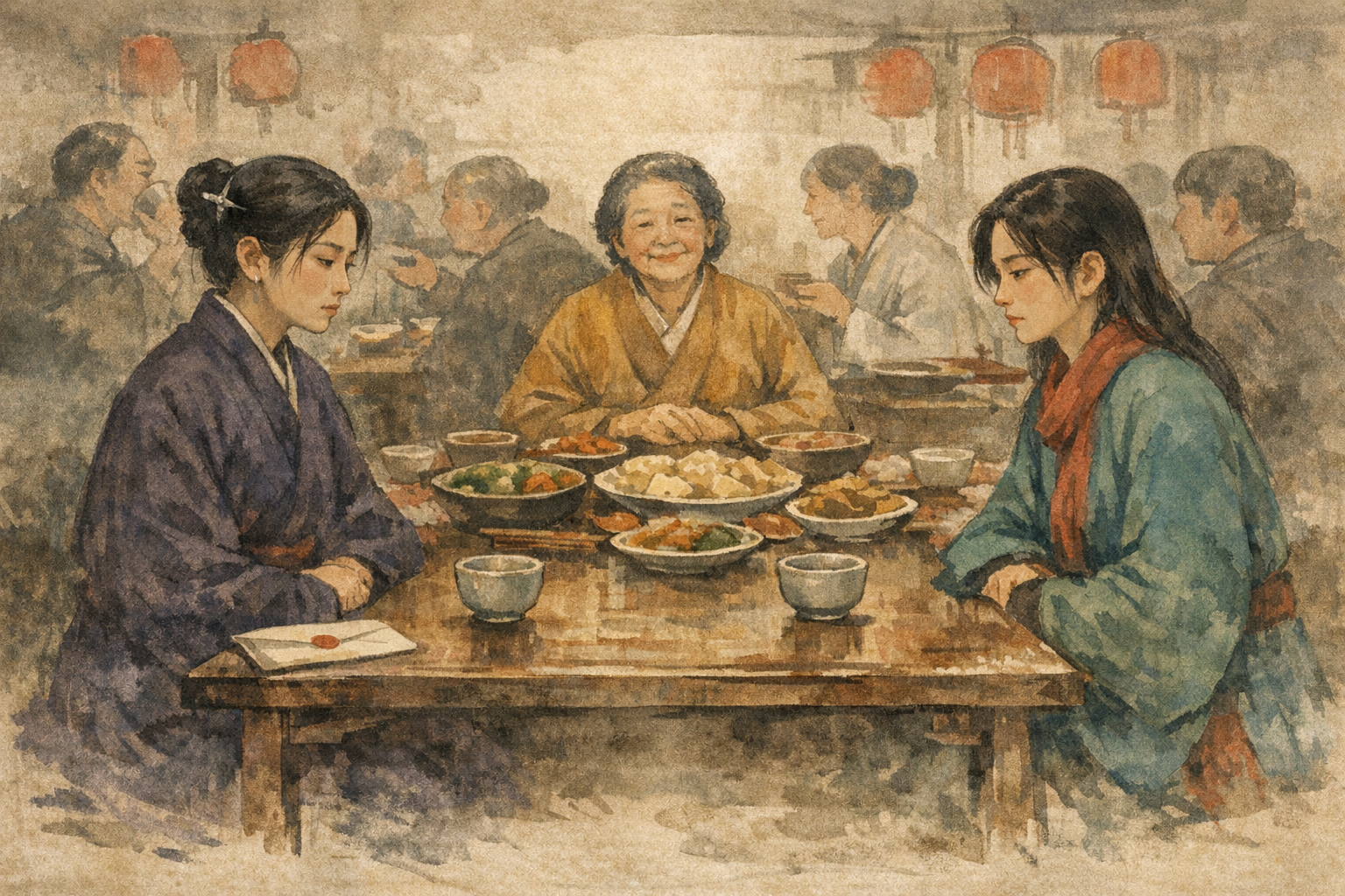 Same Festival Table panel 3 for Hexagram 38, Opposition.