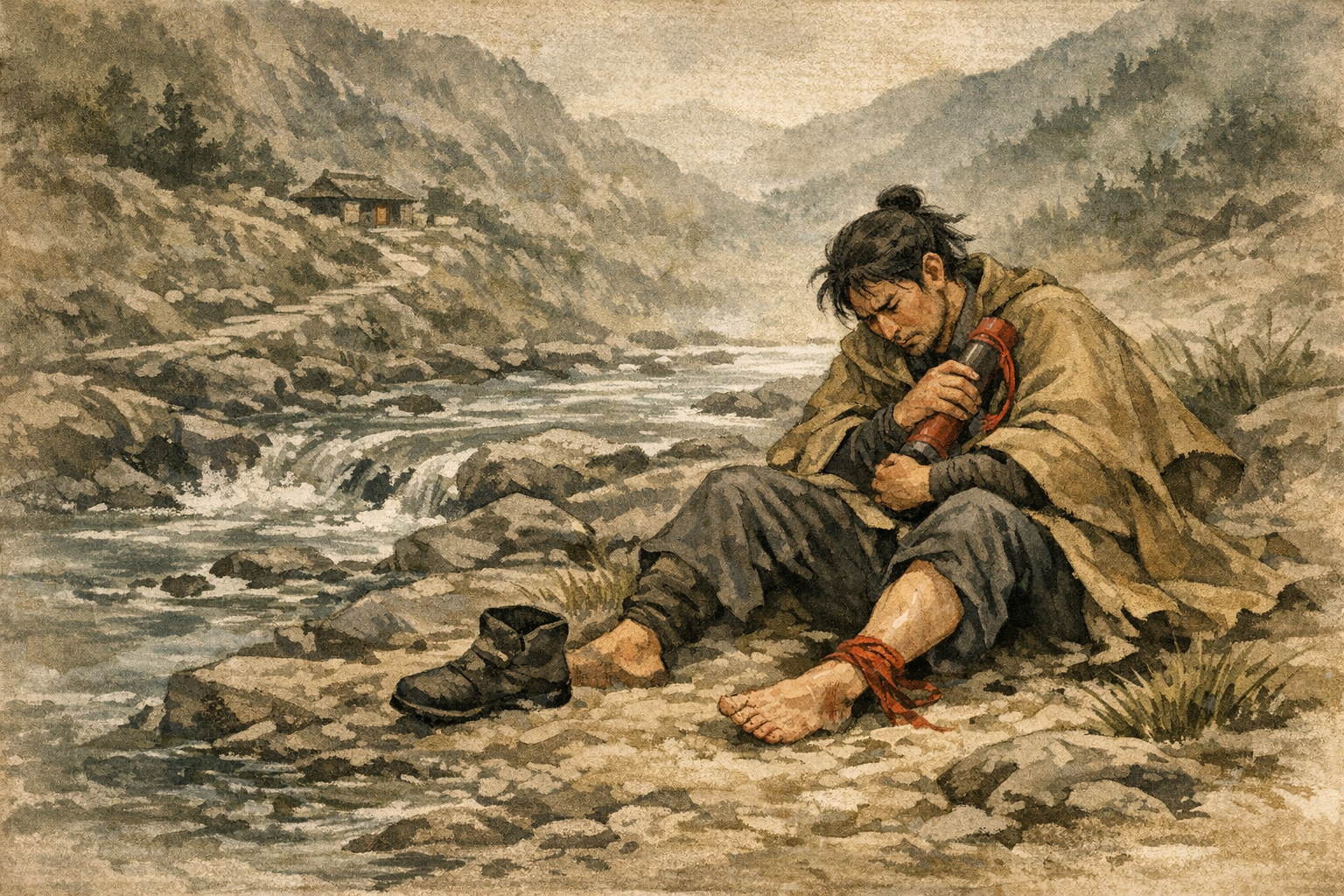 Ankle Broken panel 2 for Hexagram 39, Obstruction.