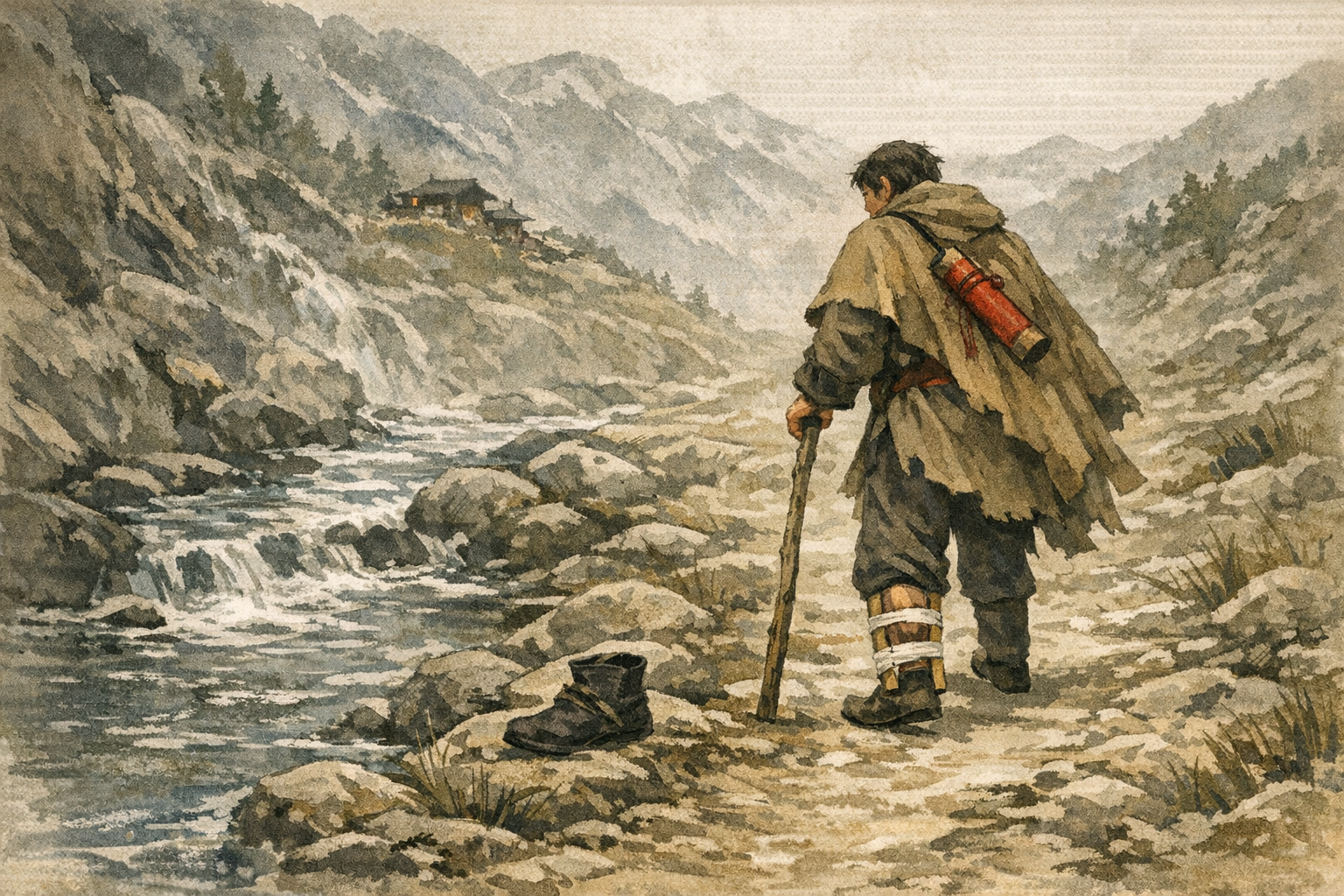 Splint And Return panel 5 for Hexagram 39, Obstruction.