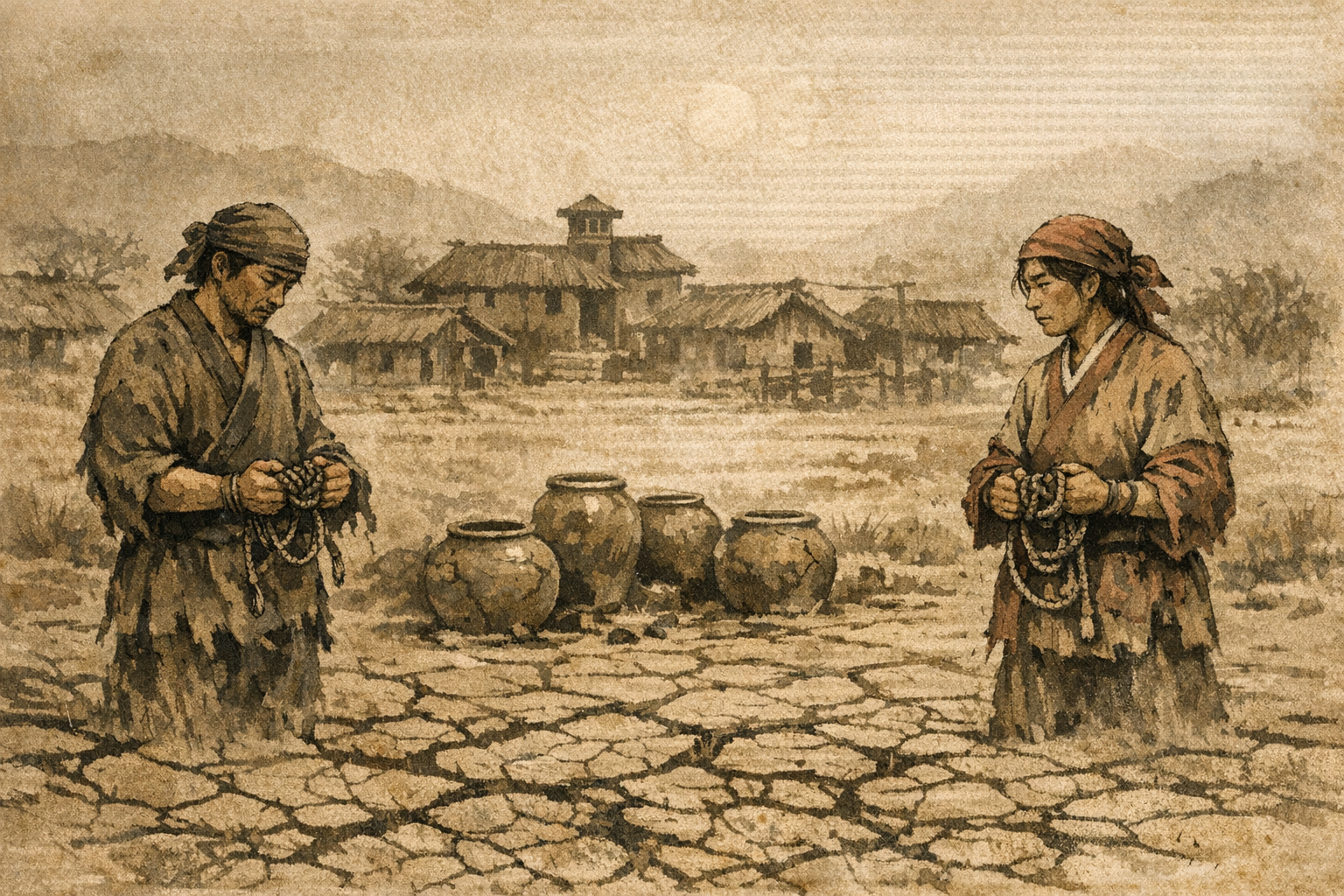 Drought Years panel 1 for Hexagram 40, Deliverance.