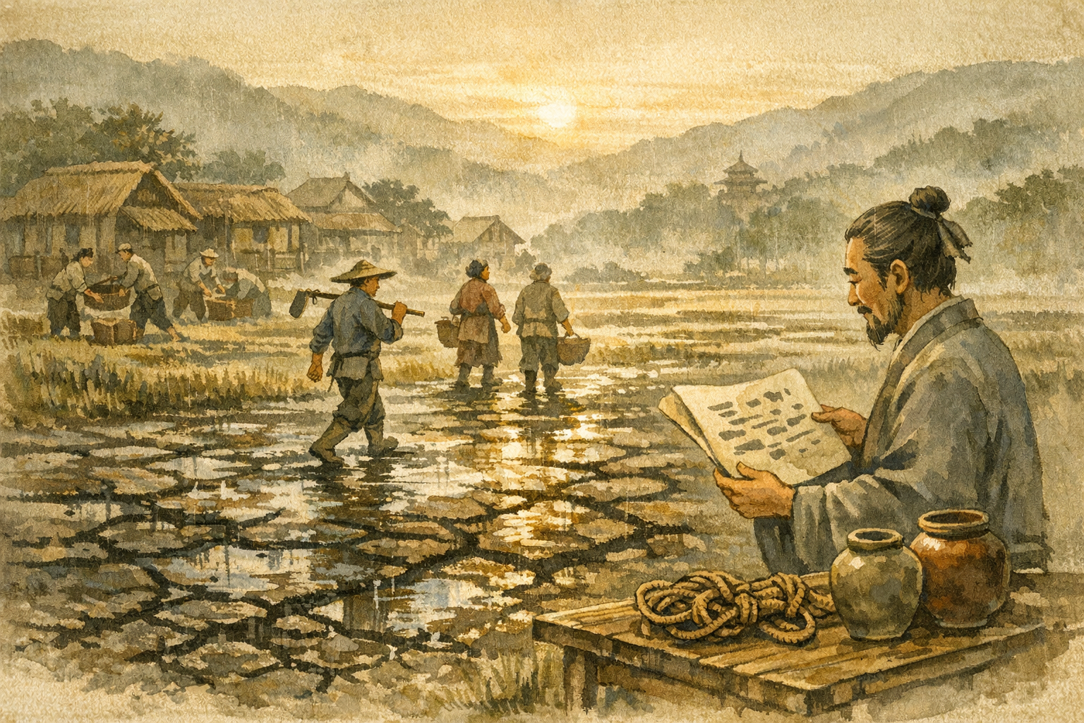 Morning Lightness panel 3 for Hexagram 40, Deliverance.