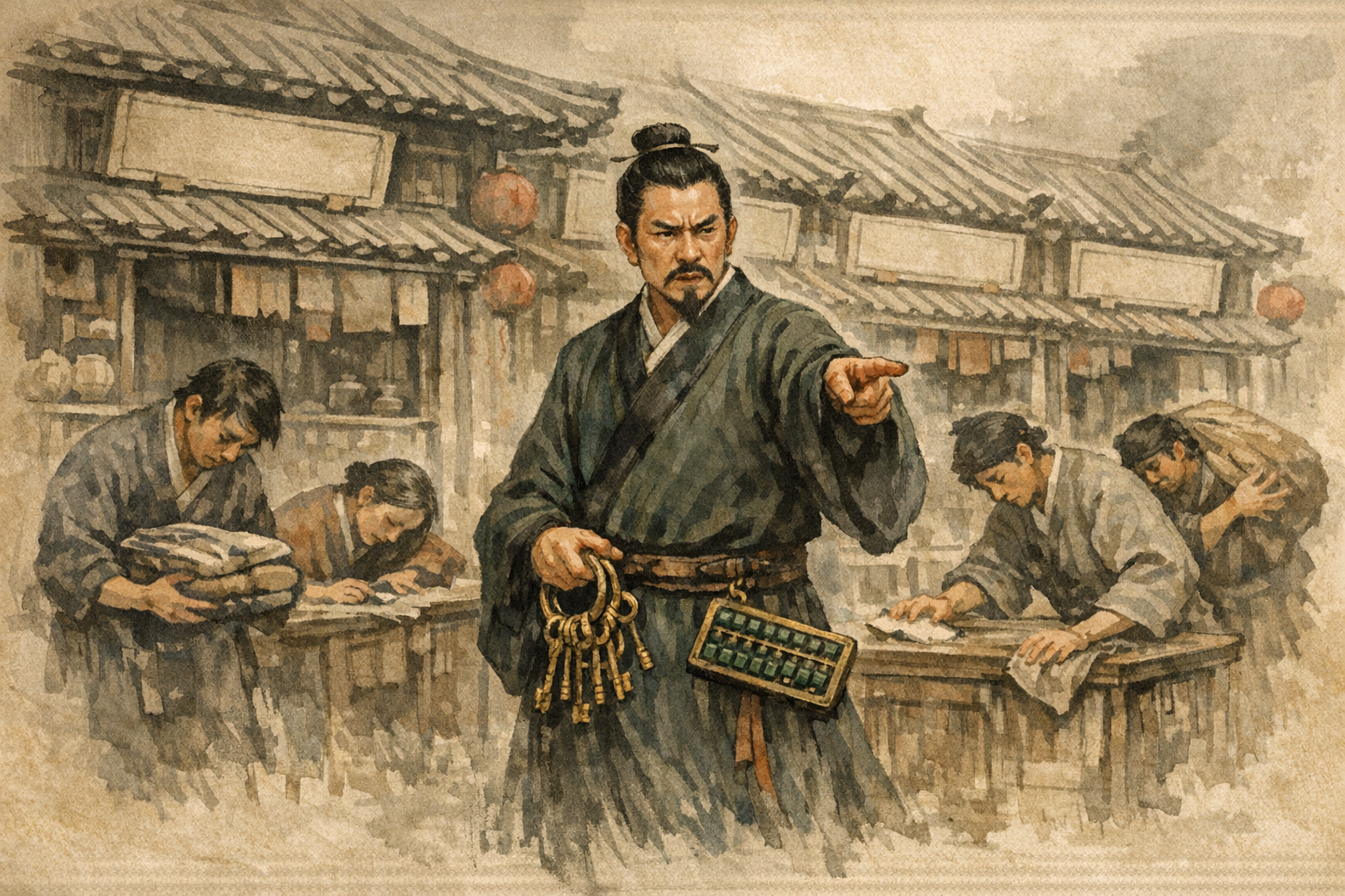 Rich And Miserly panel 1 for Hexagram 41, Decrease.