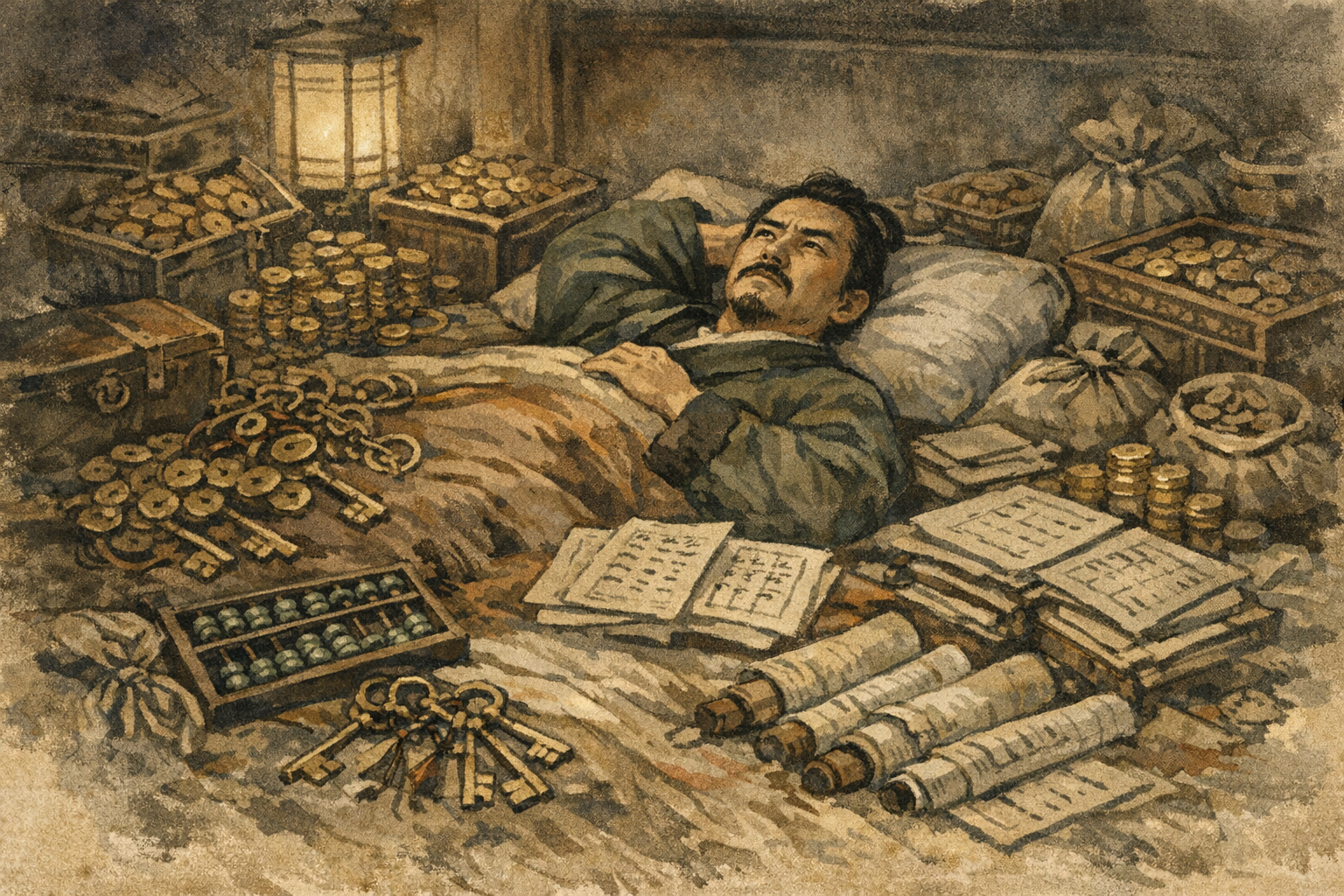 Sleep Disturbed panel 2 for Hexagram 41, Decrease.